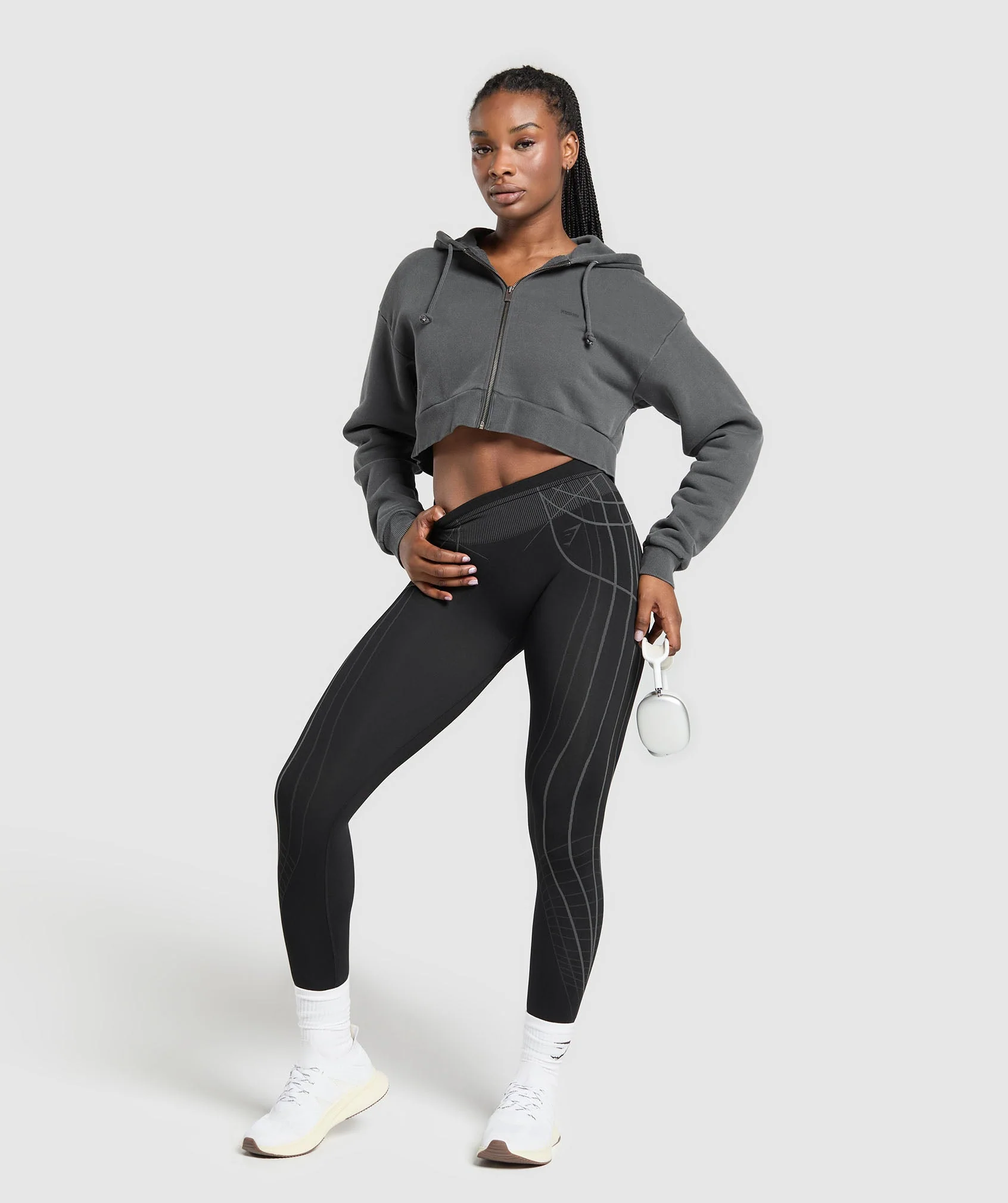Gymshark Apex Seamless Leggings - Black/Graphite Grey - Image 3