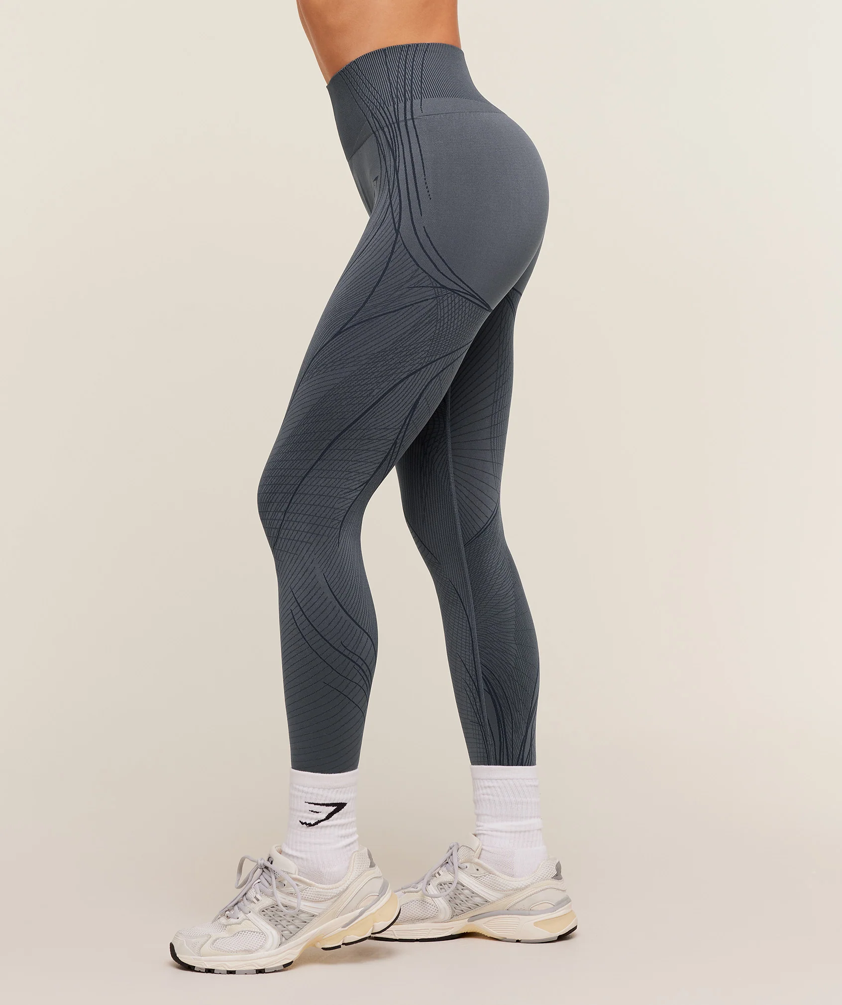 Gymshark Apex Seamless Leggings - Titanium Blue/Navy - Image 3