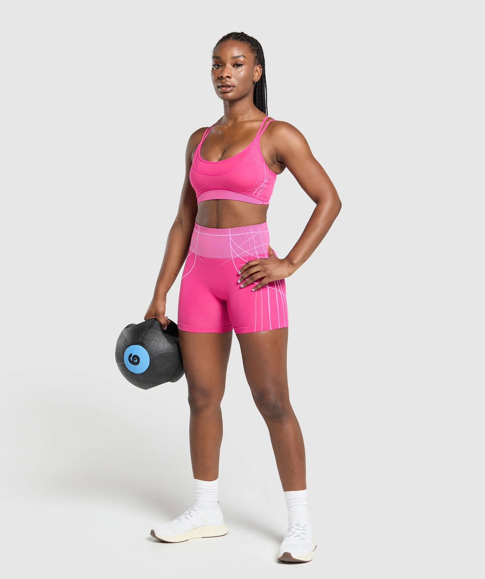 Gymshark Apex Seamless Strappy Sports Bra - Valley Pink/Sour Pink - Image 3
