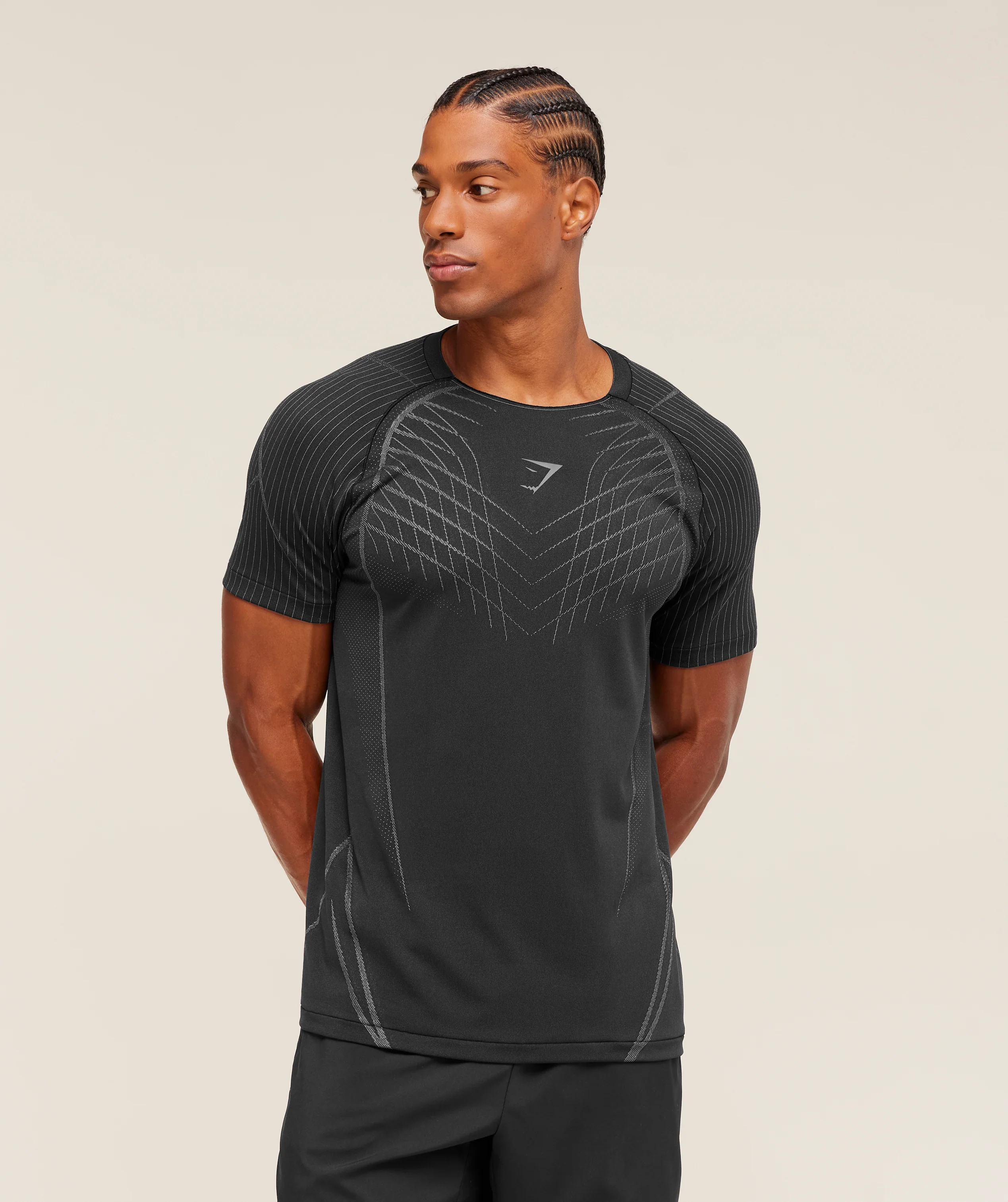 Gymshark Apex Seamless T-Shirt - Black/Dark Grey - Image 4