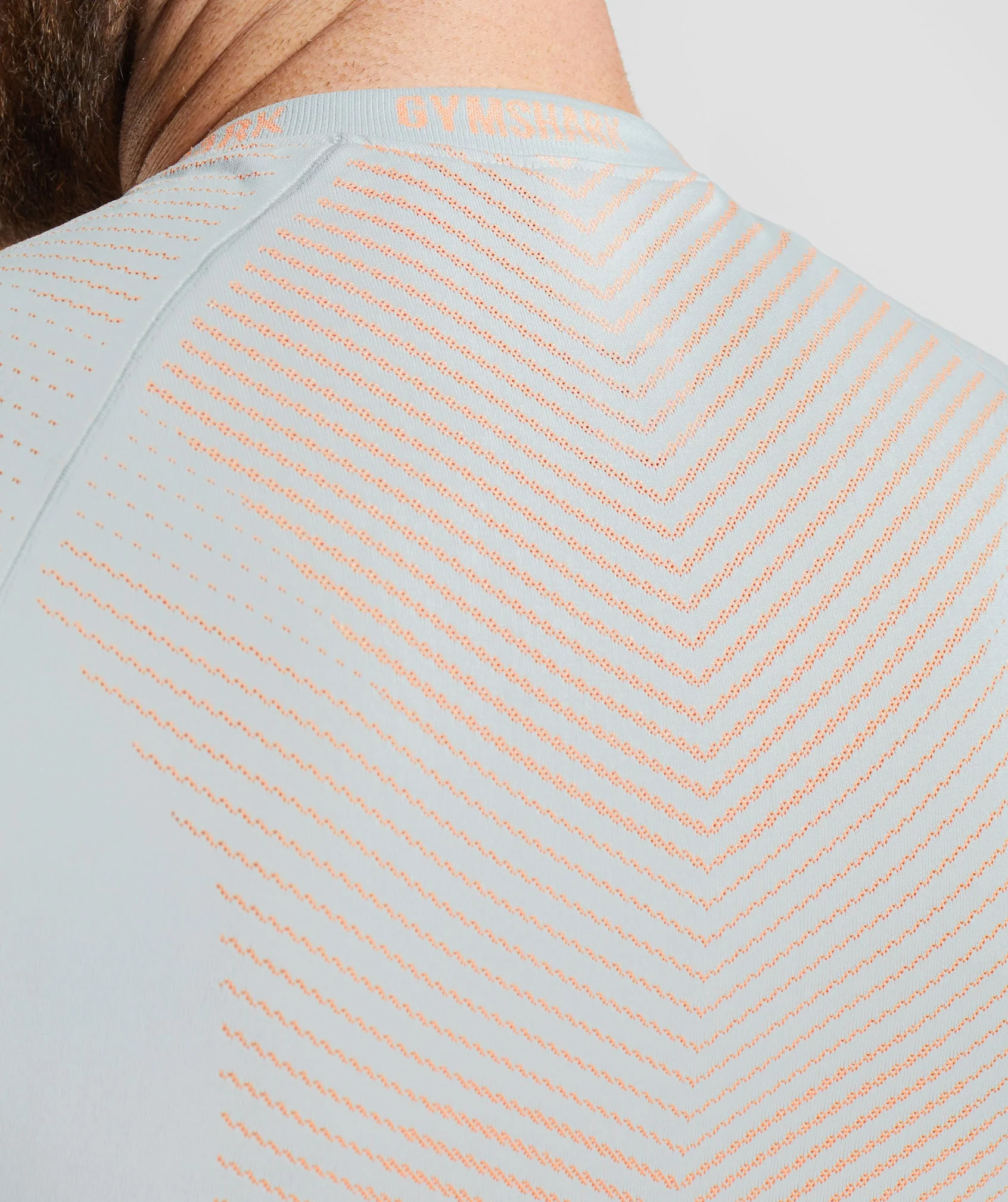 Gymshark Apex Seamless T-Shirt - Light Grey/Fluo Peach - Image 6