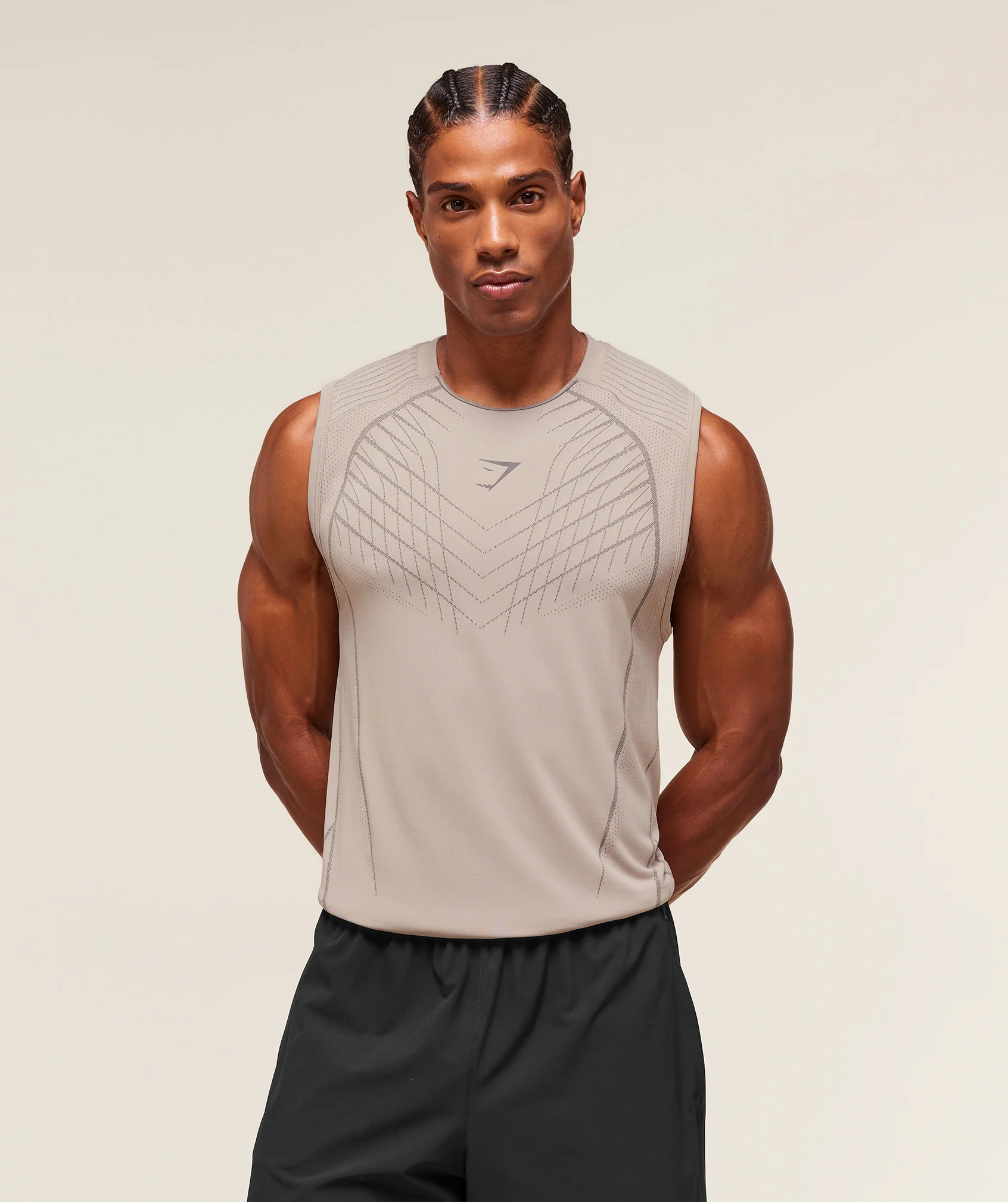 Gymshark Apex Seamless Tank - Mushroom Grey/Pitch Grey