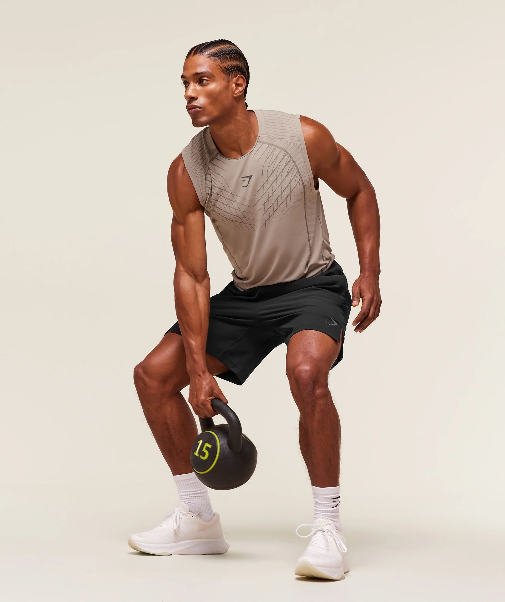 Gymshark Apex Seamless Tank - Mushroom Grey/Pitch Grey - Image 7