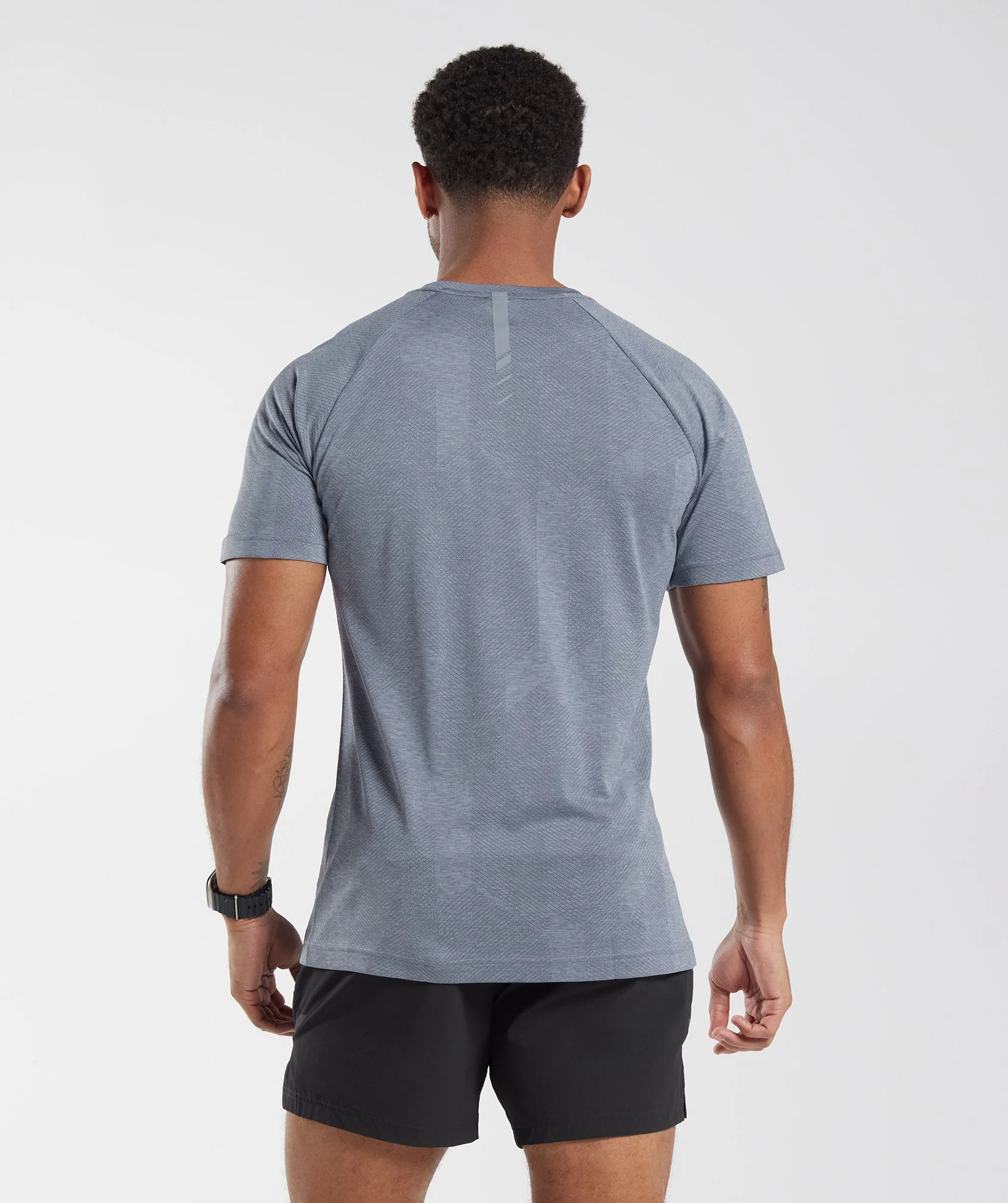 Gymshark Apex T-Shirt - Evening Blue/Drift Grey - Image 2