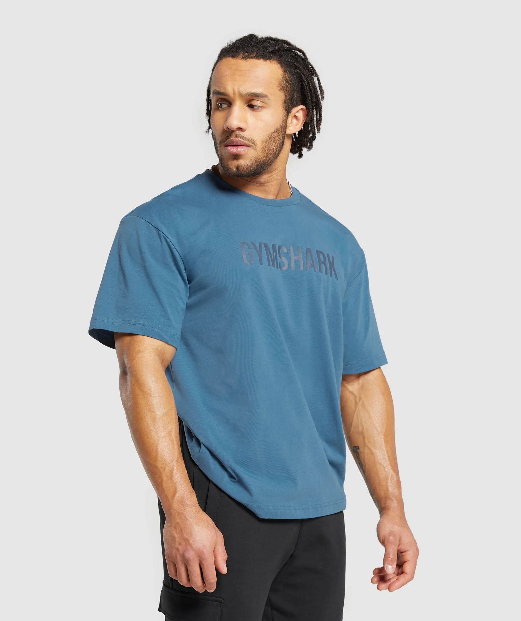 Gymshark Apollo Oversized T-Shirt - Faded Blue - Image 4