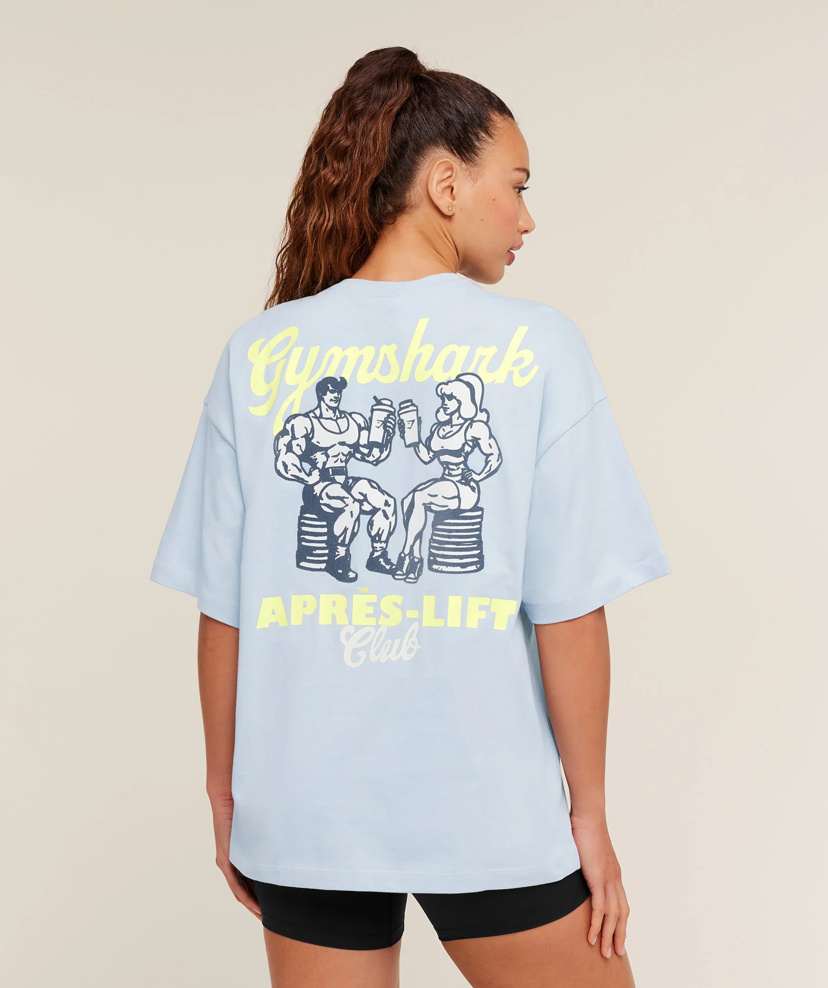 Gymshark Après-Lift Club Oversized T-Shirt - GS Smoke Blue