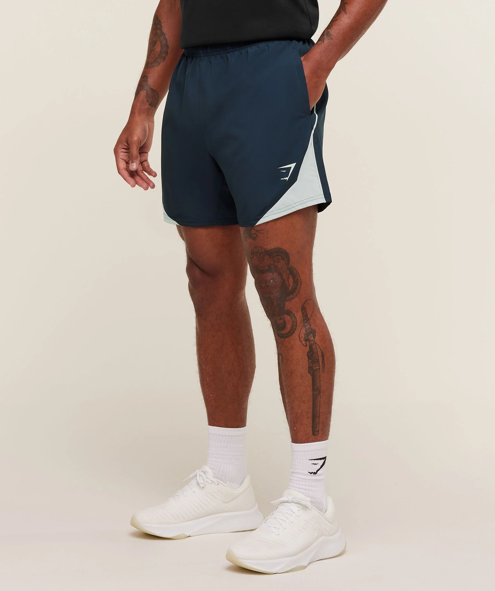 Gymshark Arrival Block 6" Shorts - Navy - Image 3