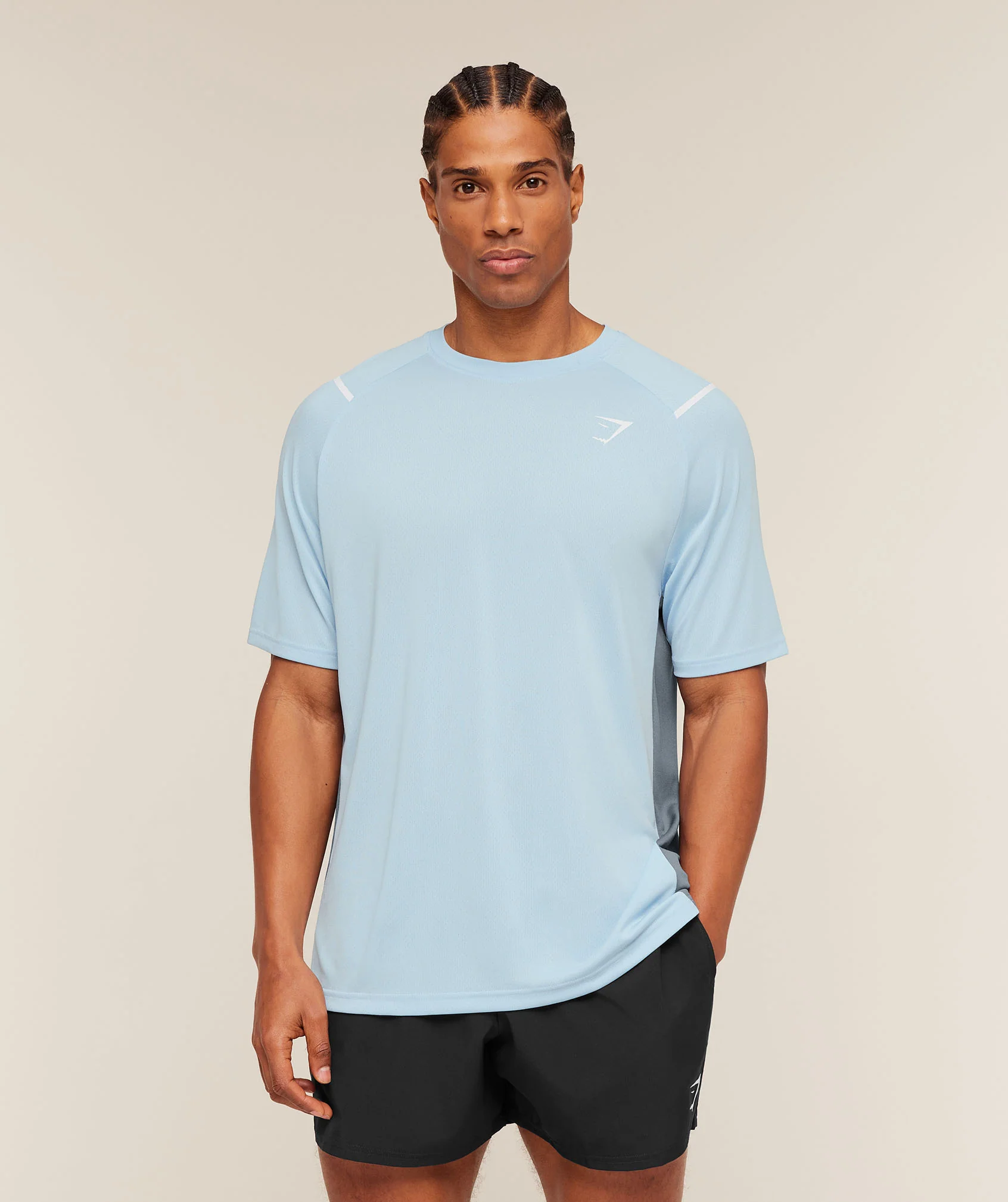 Gymshark Arrival Contrast T-Shirt - Chilled Blue/Iron Blue - Image 7
