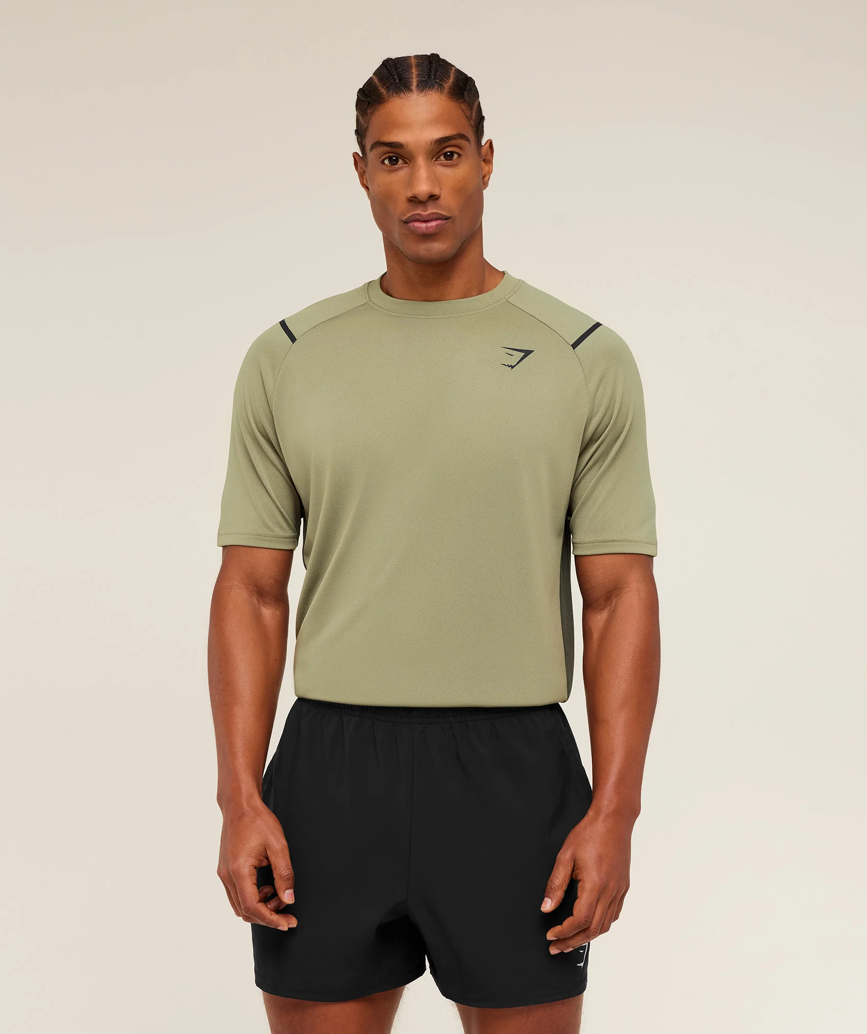 Gymshark Arrival Contrast T-Shirt - Grounded Green / Strength Green