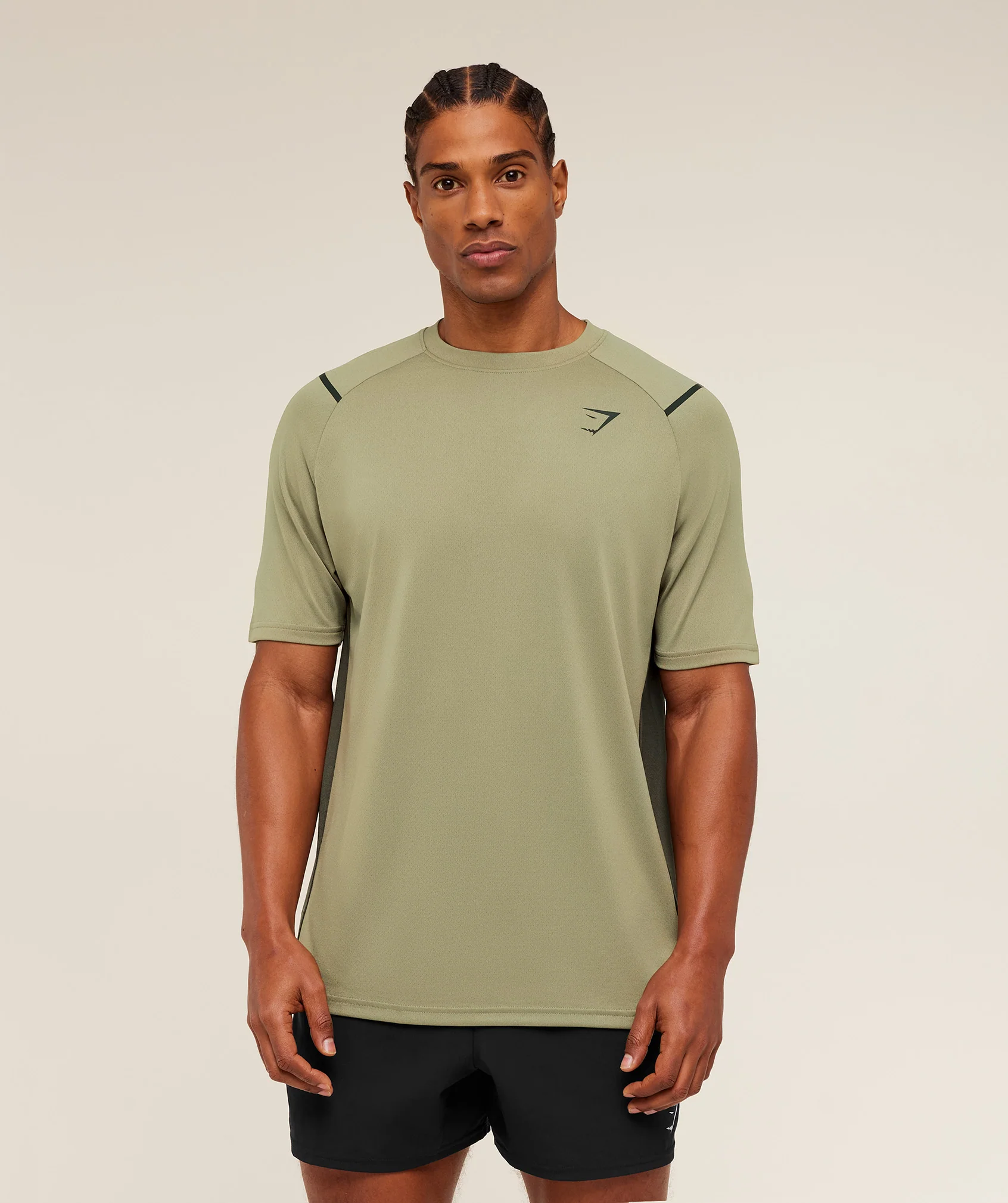 Gymshark Arrival Contrast T-Shirt - Grounded Green / Strength Green - Image 4