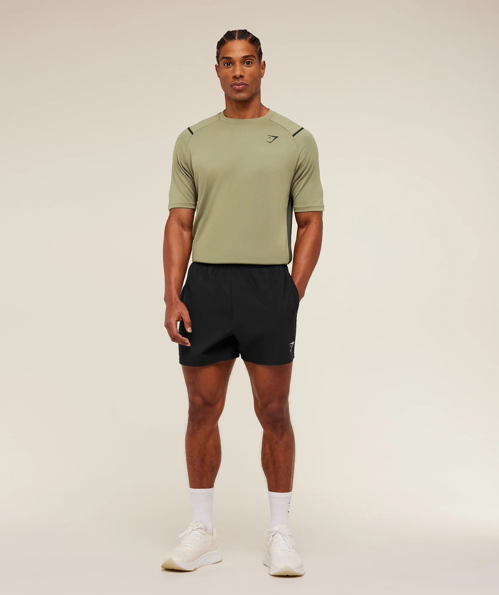 Gymshark Arrival Contrast T-Shirt - Grounded Green / Strength Green - Image 5