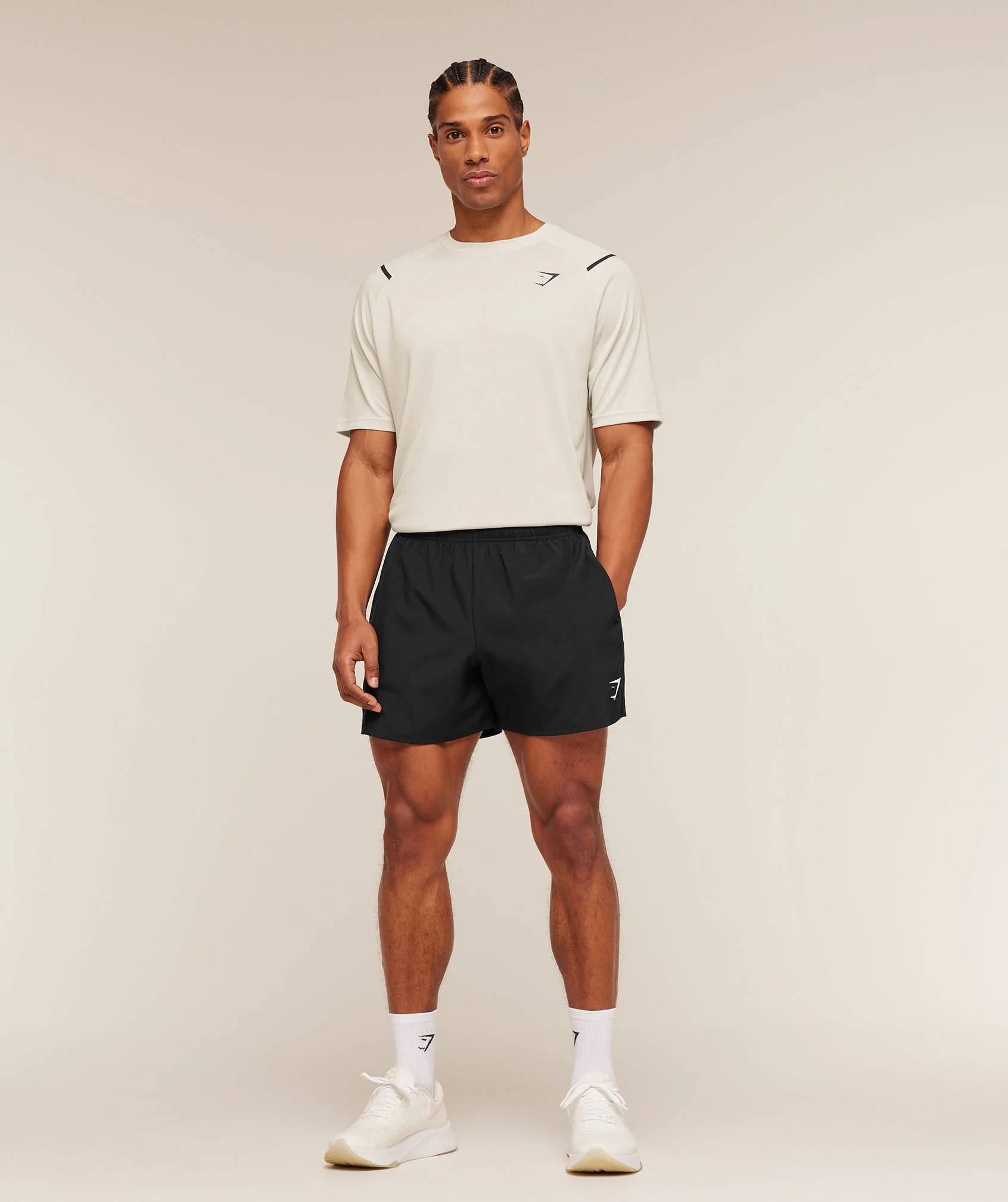 Gymshark Arrival Contrast T-Shirt - Tinted White/Pebble Grey - Image 4