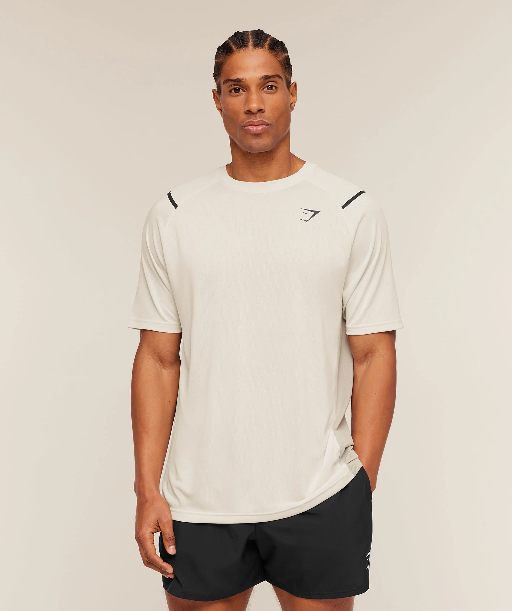 Gymshark Arrival Contrast T-Shirt - Tinted White/Pebble Grey - Image 6
