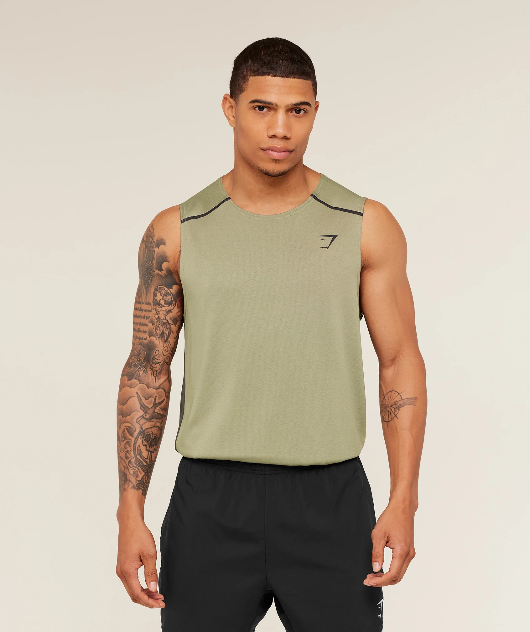 Gymshark Arrival Contrast Tank -  Grounded Green /  Strength Green
