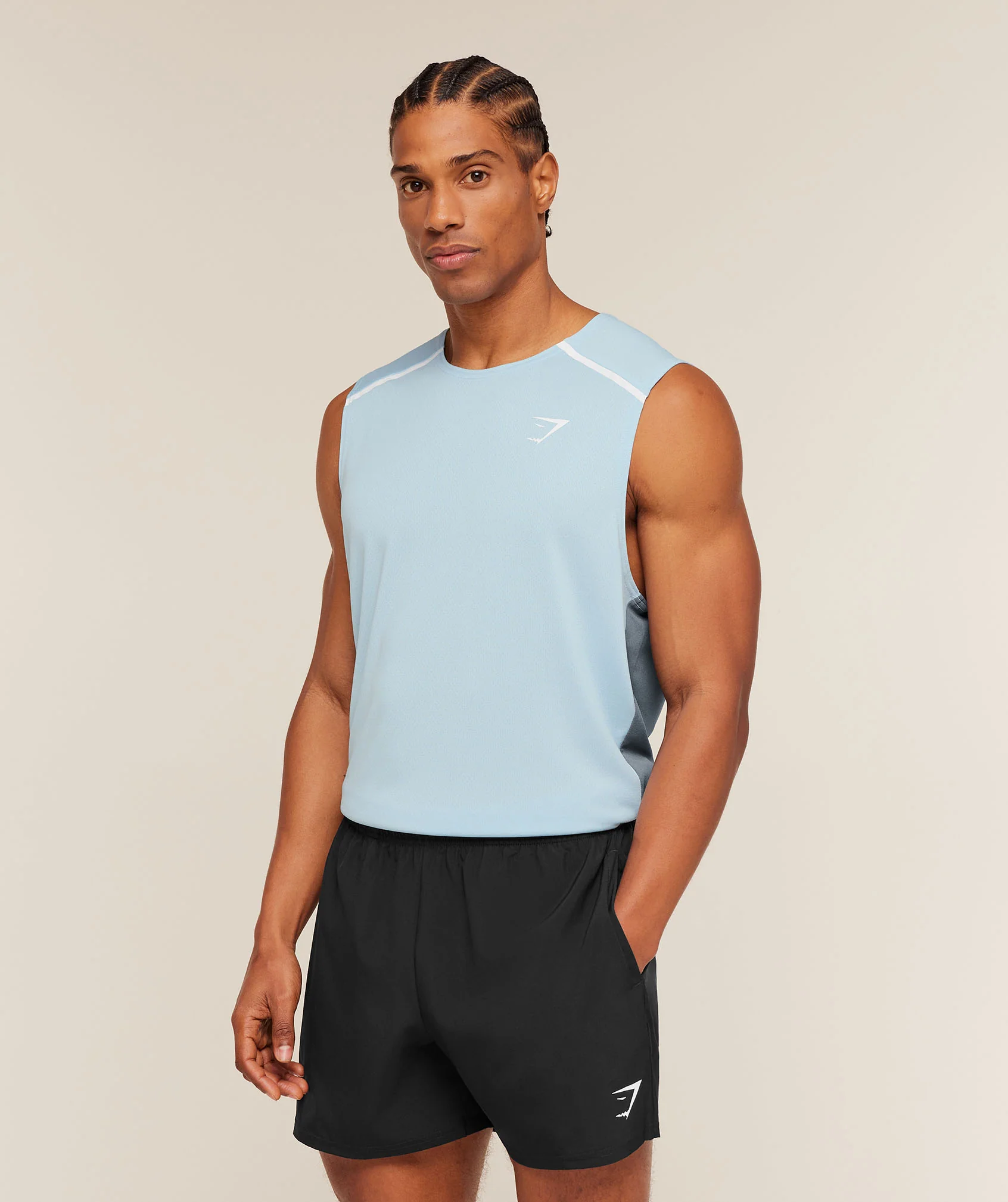 Gymshark Arrival Contrast Tank - Chilled Blue/Iron Blue - Image 3