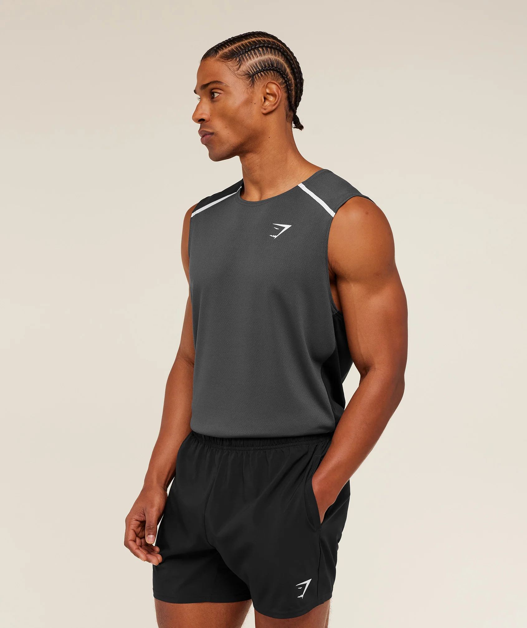Gymshark Arrival Contrast Tank - Grey/Black - Image 3
