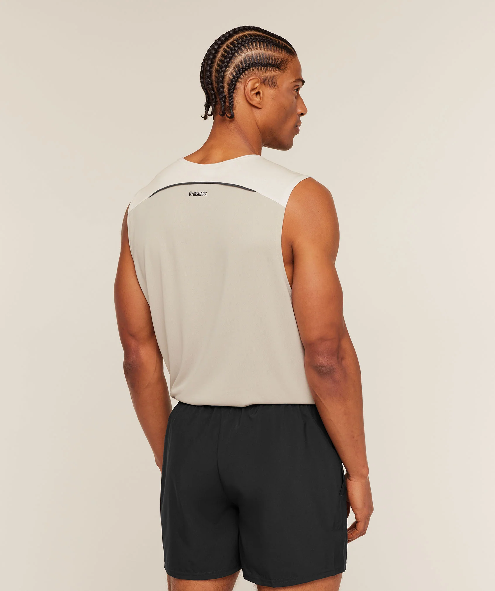 Gymshark Arrival Contrast Tank - Tinted White/Pebble Grey - Image 2