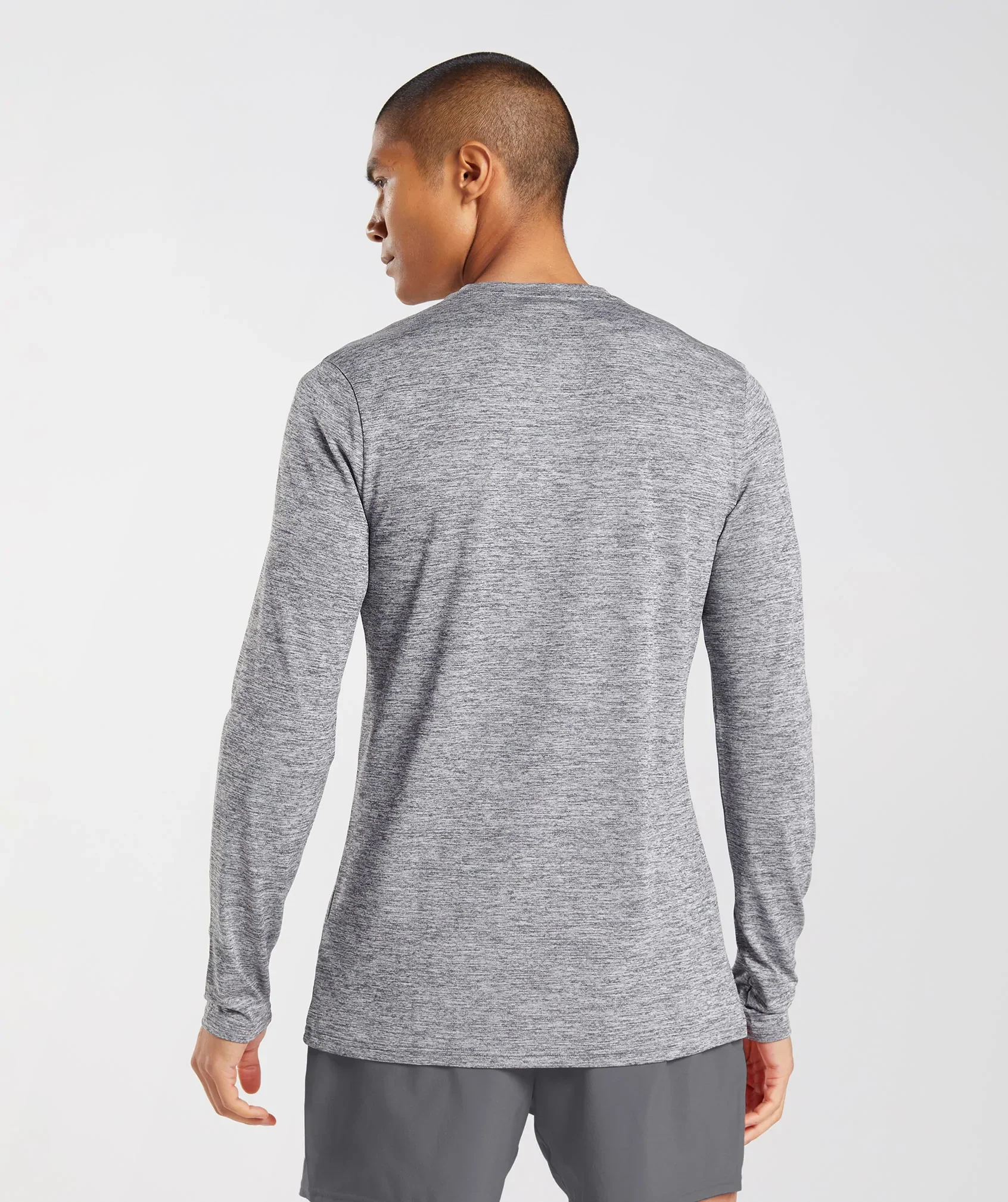 Gymshark Arrival Long Sleeve T-Shirt - Silhouette Grey/Light Grey Marl - Image 2