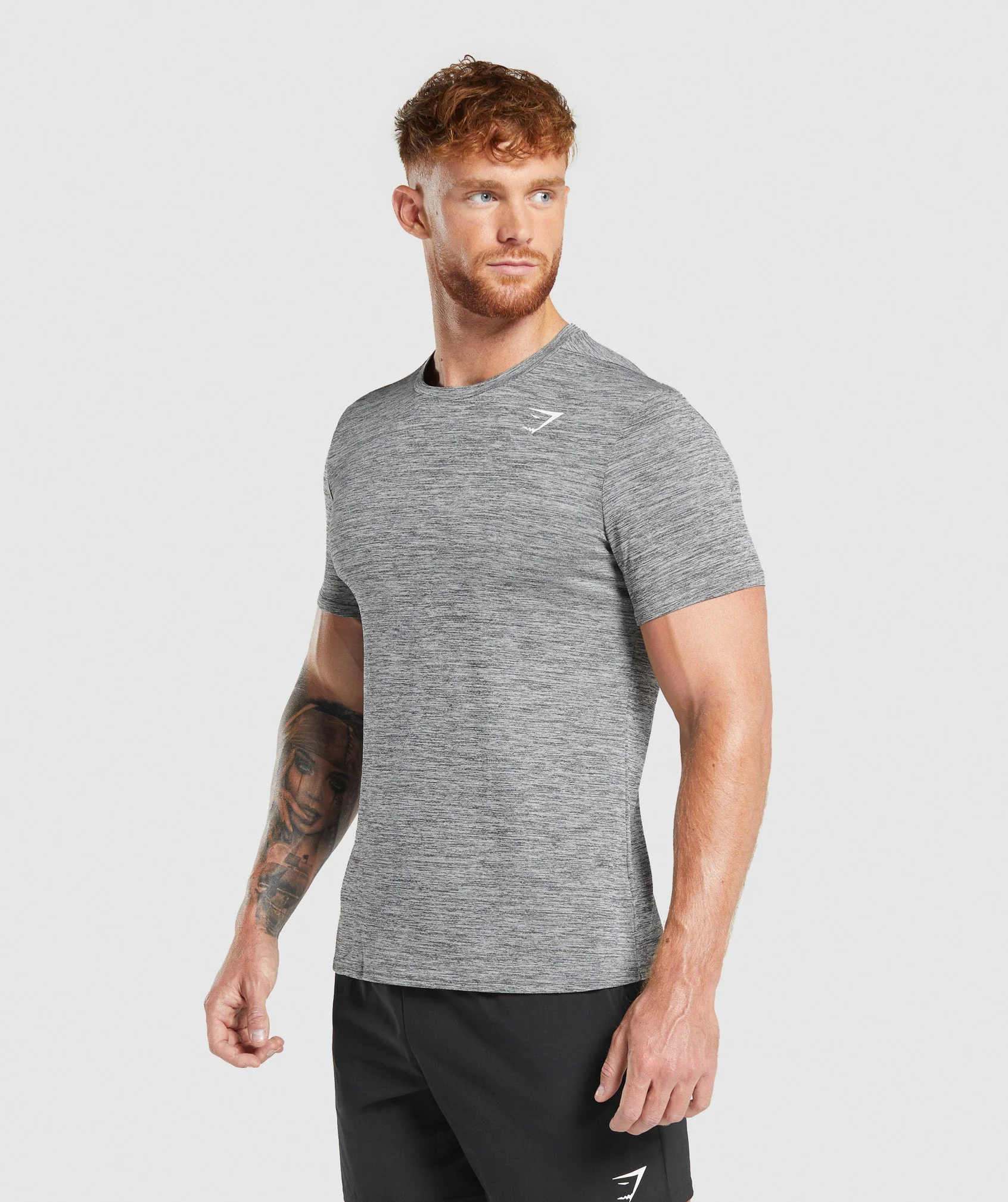 Gymshark Arrival Marl T-Shirt - Silhouette Grey/Light Grey Marl - Image 3