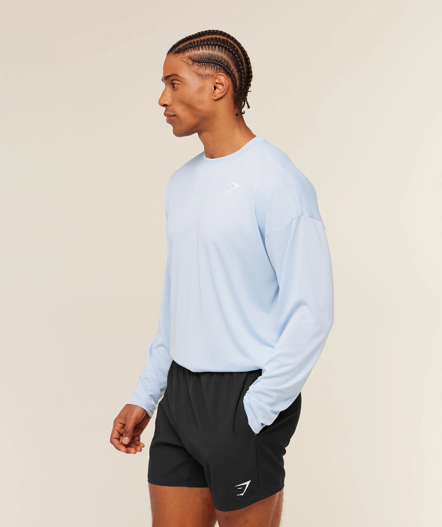 Gymshark Arrival Oversized Long Sleeve T-Shirt - Chilled Blue - Image 3