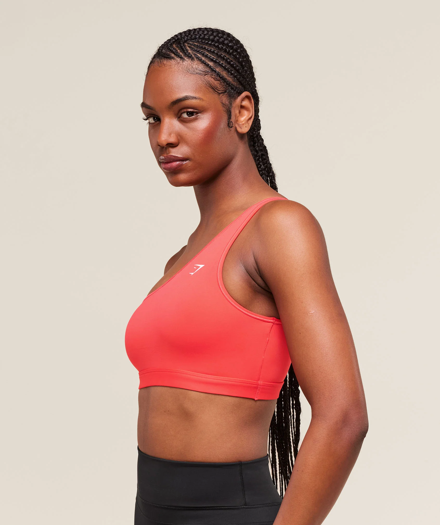 Gymshark Asymmetric Sports Bra - Coral Red - Image 3