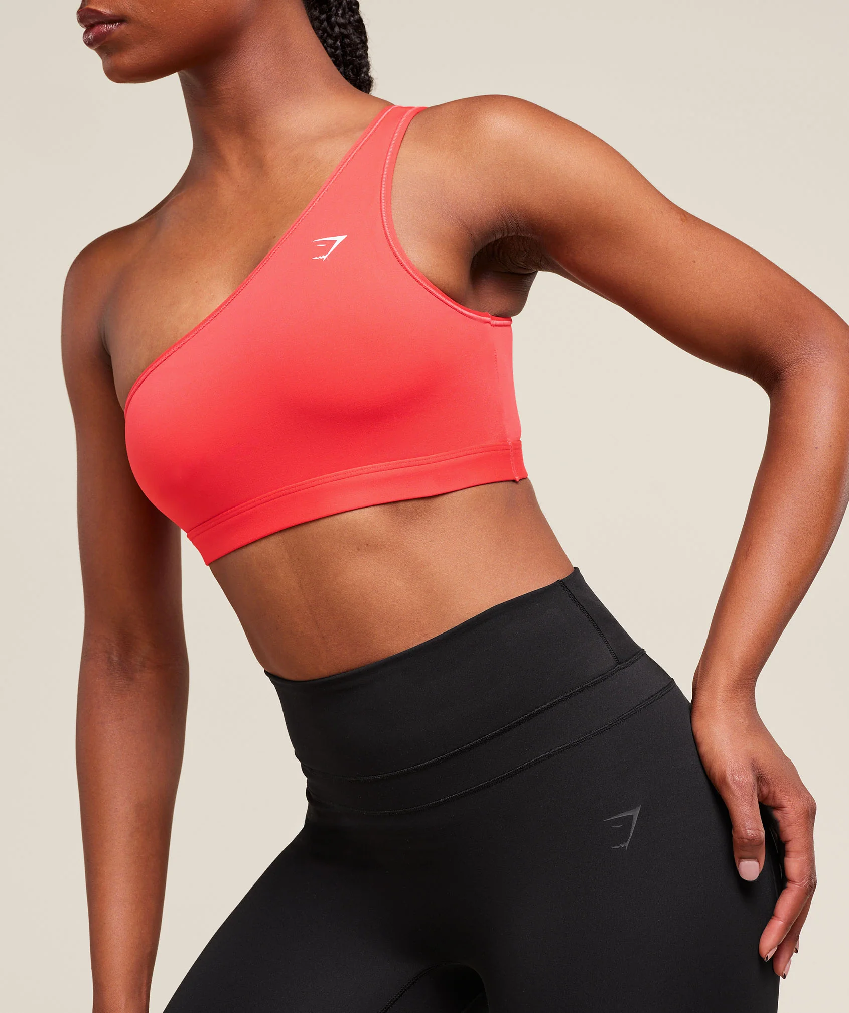 Gymshark Asymmetric Sports Bra - Coral Red - Image 4