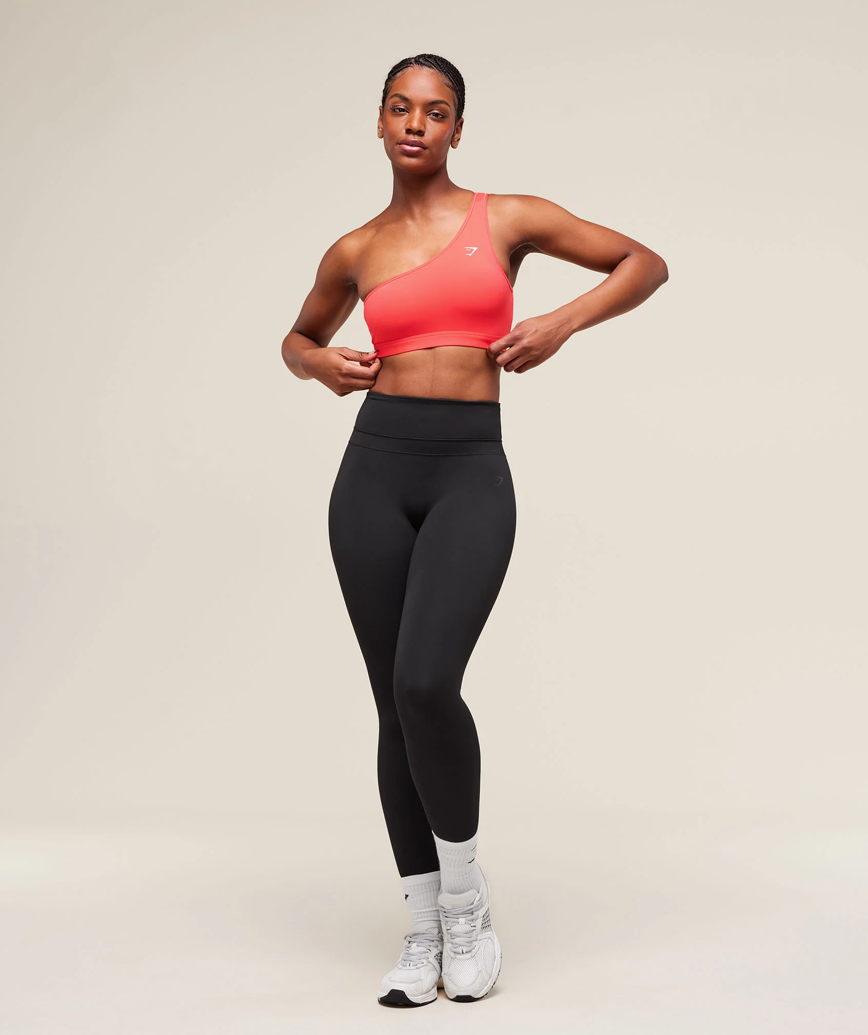 Gymshark Asymmetric Sports Bra - Coral Red - Image 5