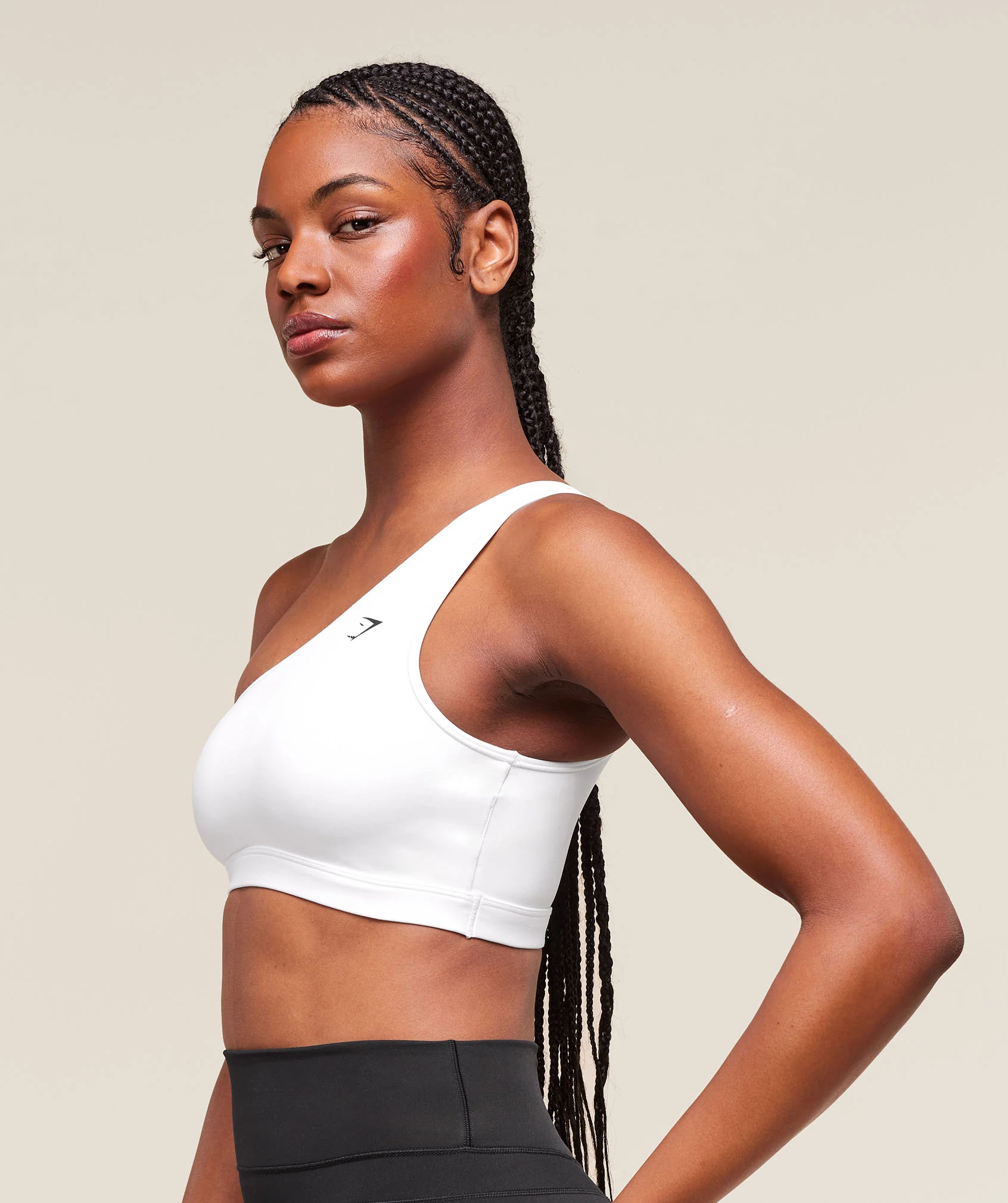 Gymshark Asymmetric Sports Bra - White - Image 3