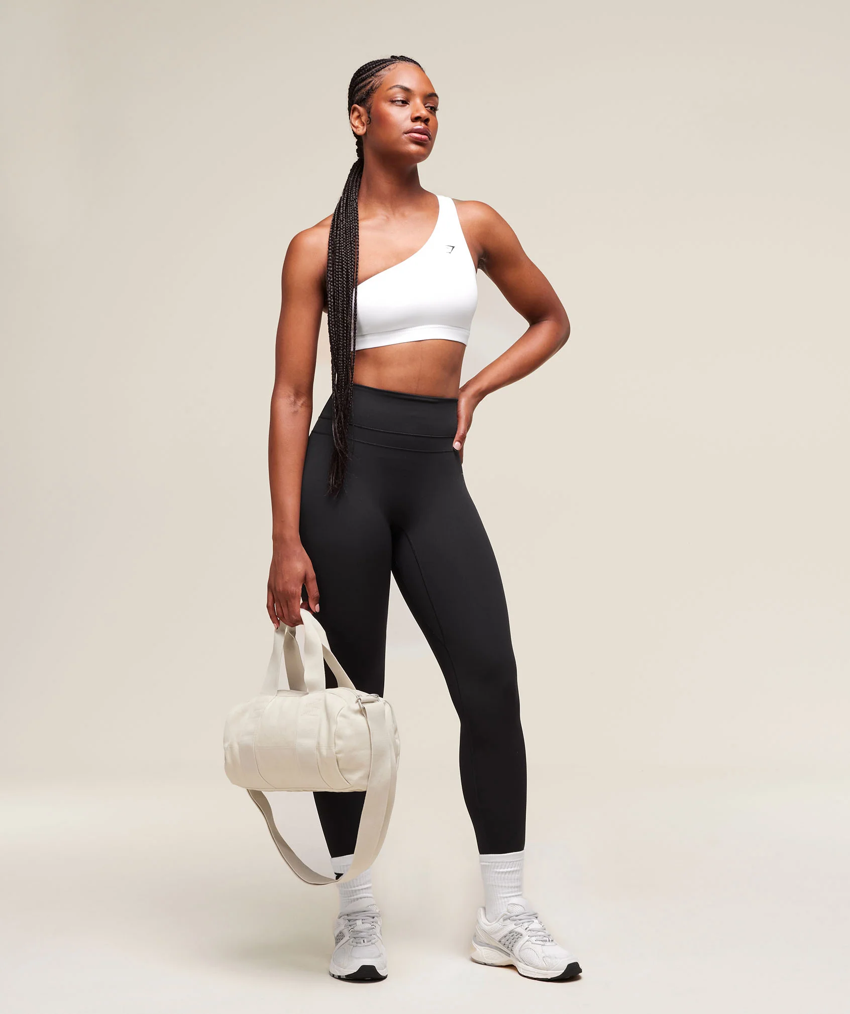 Gymshark Asymmetric Sports Bra - White - Image 5