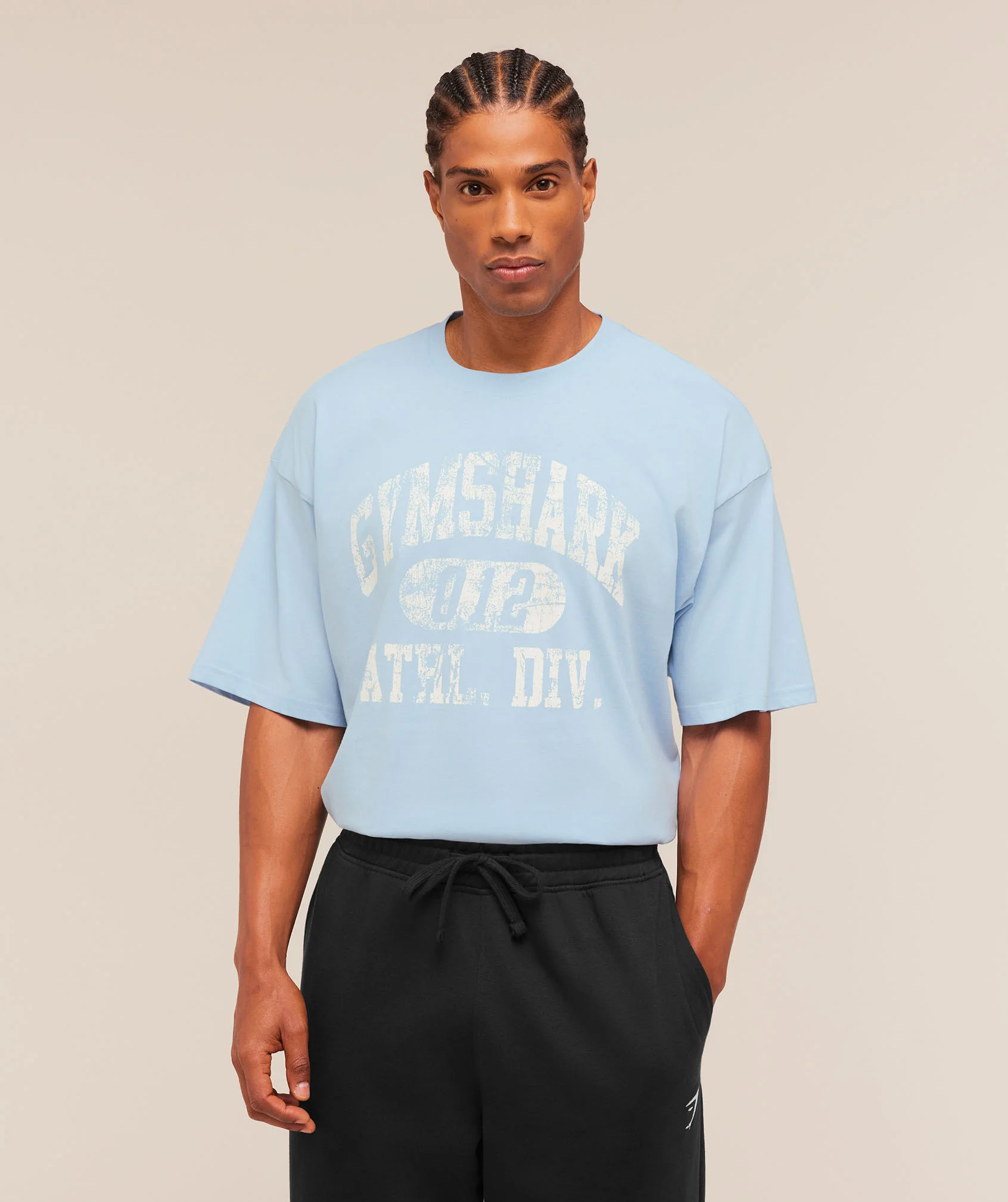 Gymshark Athletic Division Graphic T-Shirt - Chilled Blue - Image 2