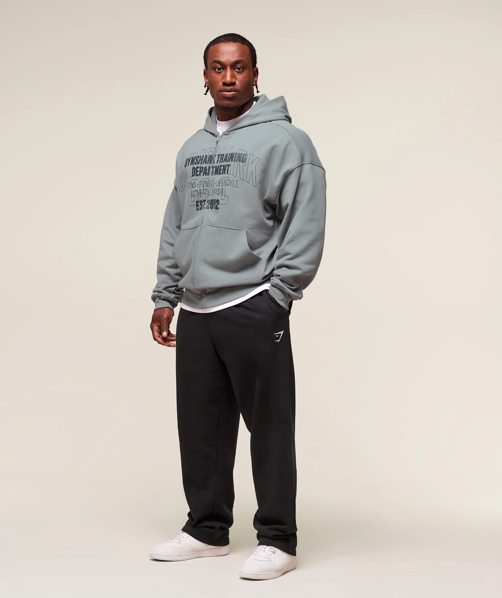 Gymshark Authentic Apparel Zip Up Hoodie - Smokey Grey - Image 5