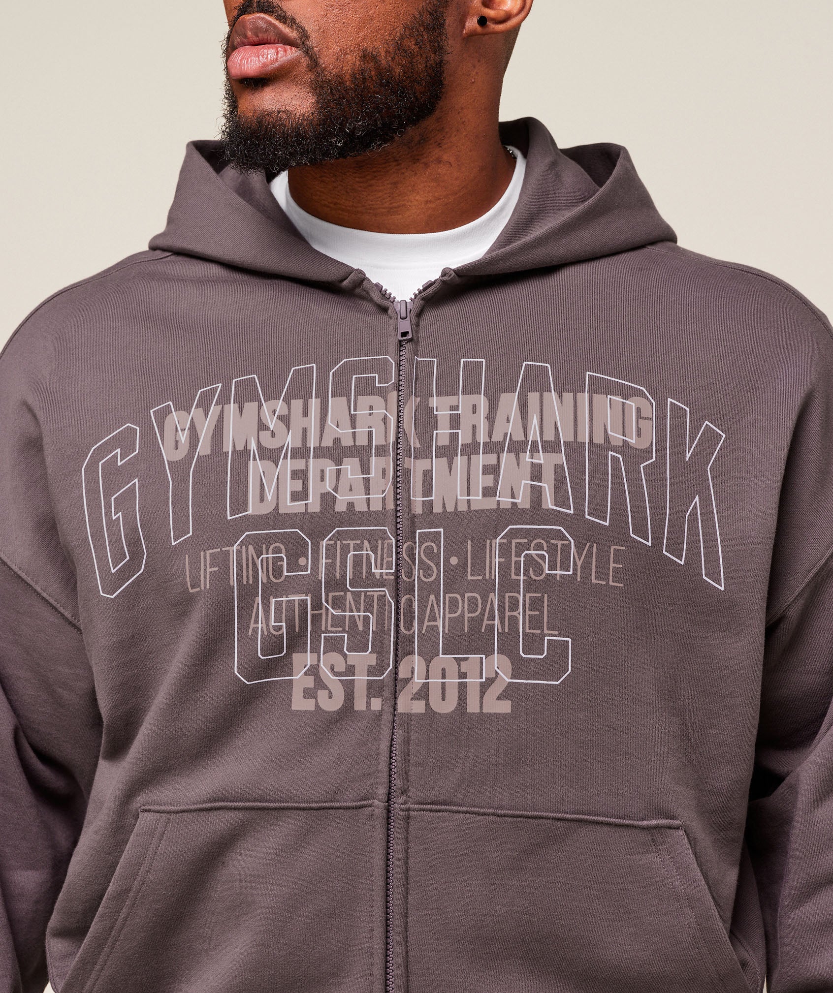 Gymshark Authentic Apparel Zip Up Hoodie - Brushed Purple - Image 2