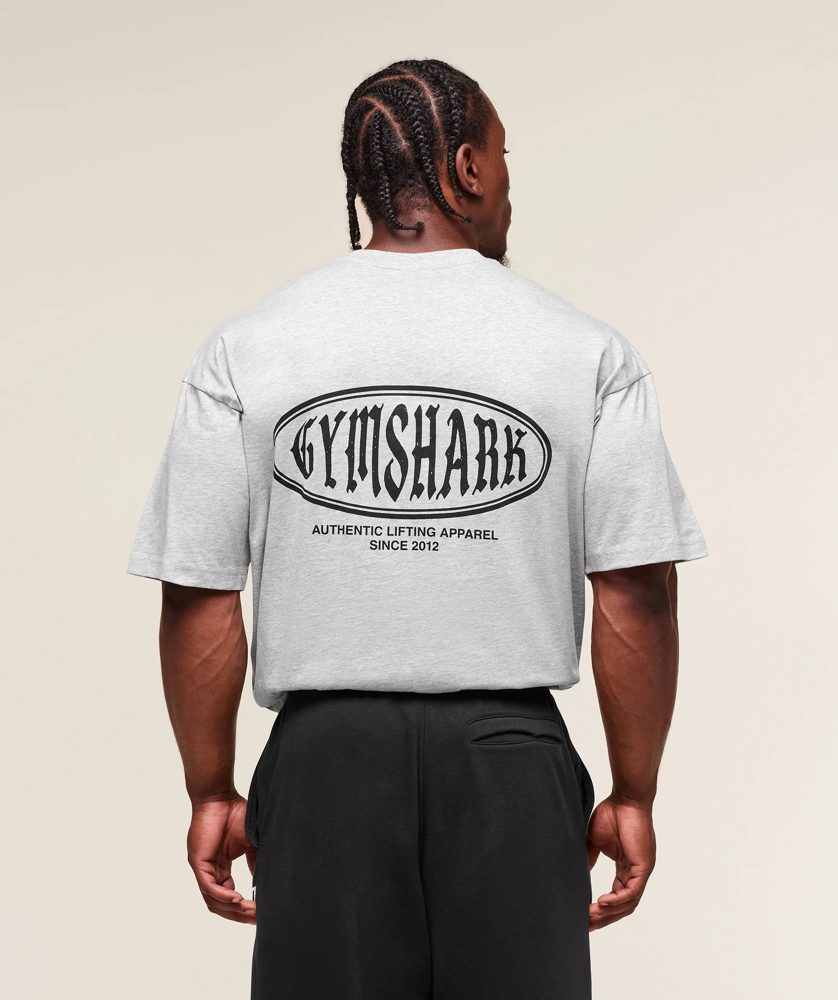 Gymshark Authentic Lifting Apparel T-Shirt - Light Grey Core Marl - Image 2