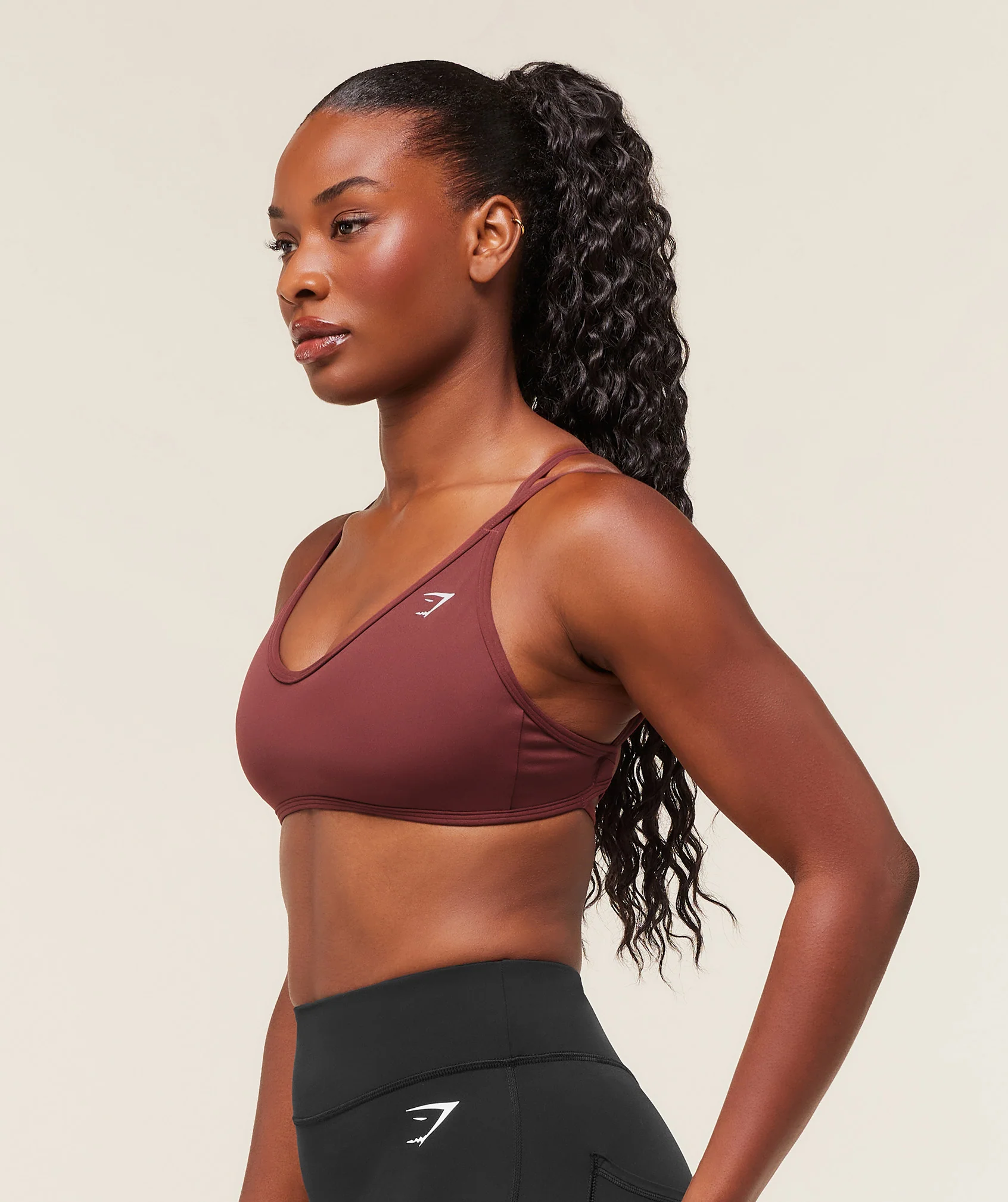 Gymshark Back Gains Sports Bra - Burgundy Brown - Image 3