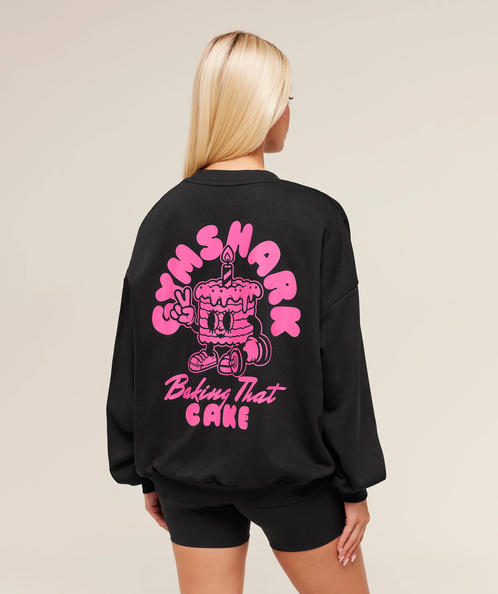 Gymshark Baking That Cake Graphic Sweatshirt - GS Black