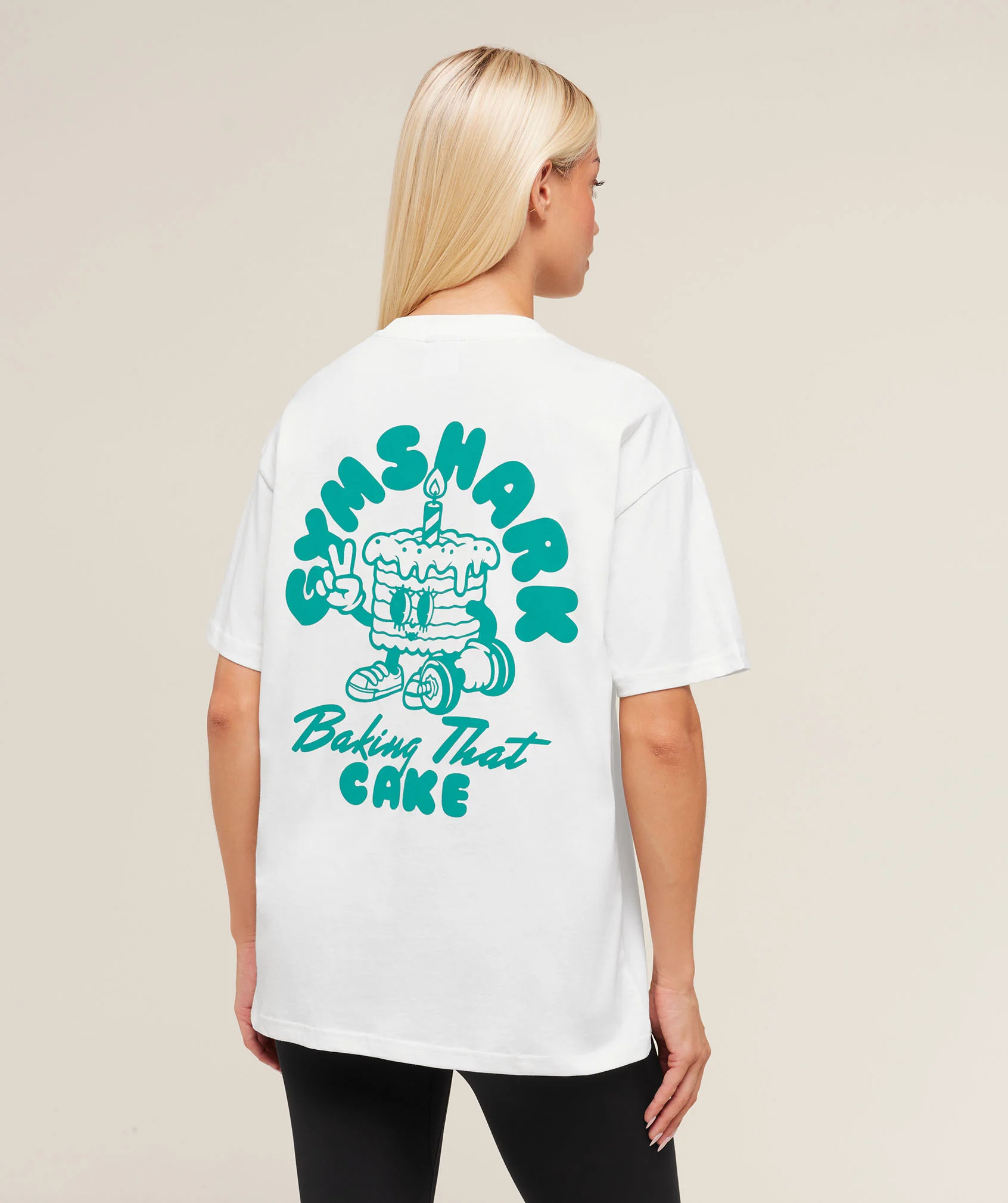 Gymshark Baking That Cake Graphic T-Shirt - GS Soft White