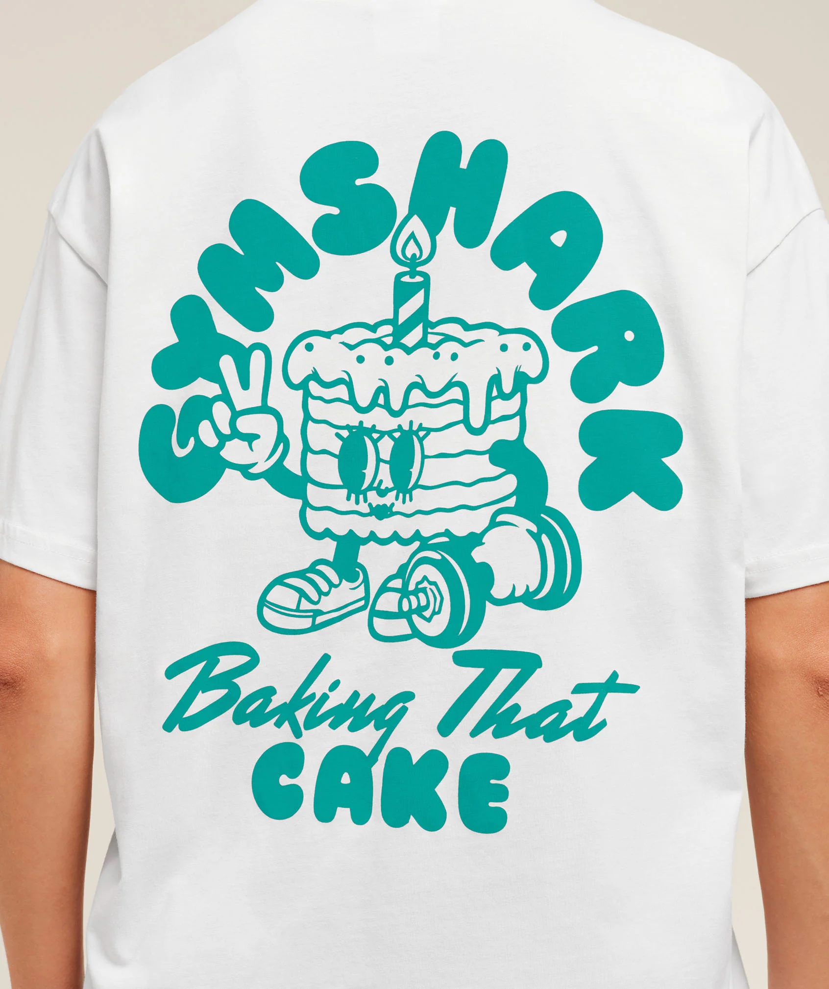 Gymshark Baking That Cake Graphic T-Shirt - GS Soft White - Image 4