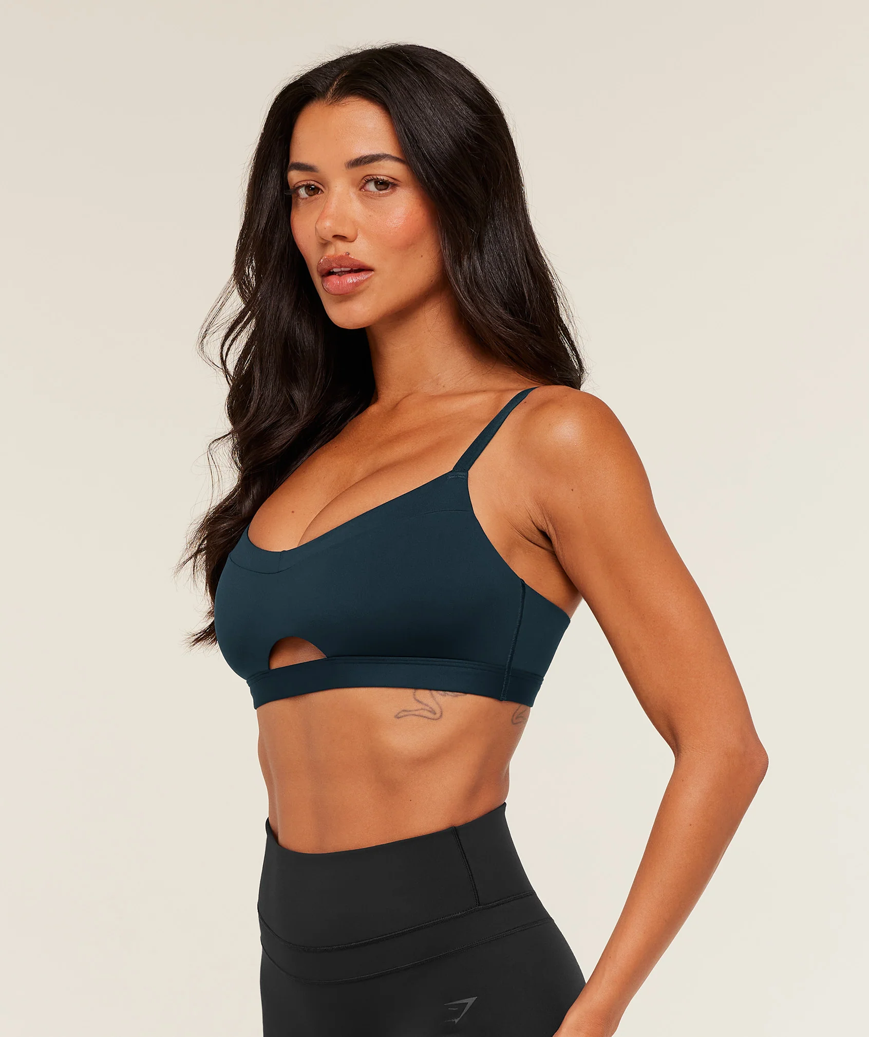 Gymshark Balcony Peekaboo Sports Bra - Deep Petrol Blue - Image 3