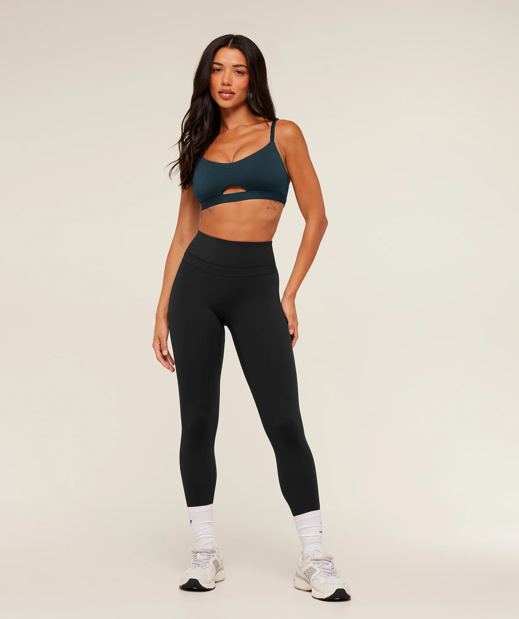 Gymshark Balcony Peekaboo Sports Bra - Deep Petrol Blue - Image 4