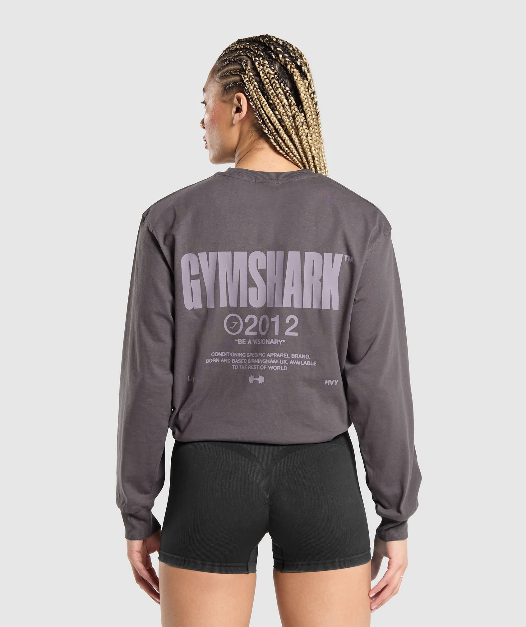 Gymshark Be a Visionary Long Sleeve Top - Greyed Purple
