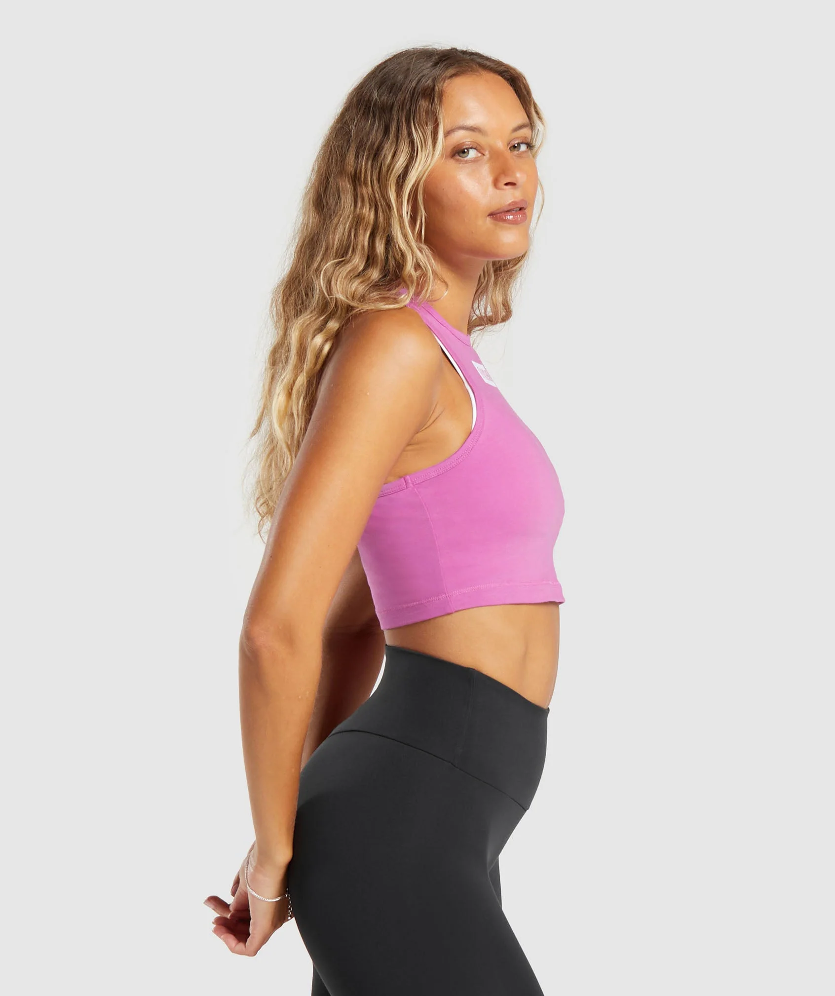 Gymshark Block Crop Tank - Shelly Pink - Image 3
