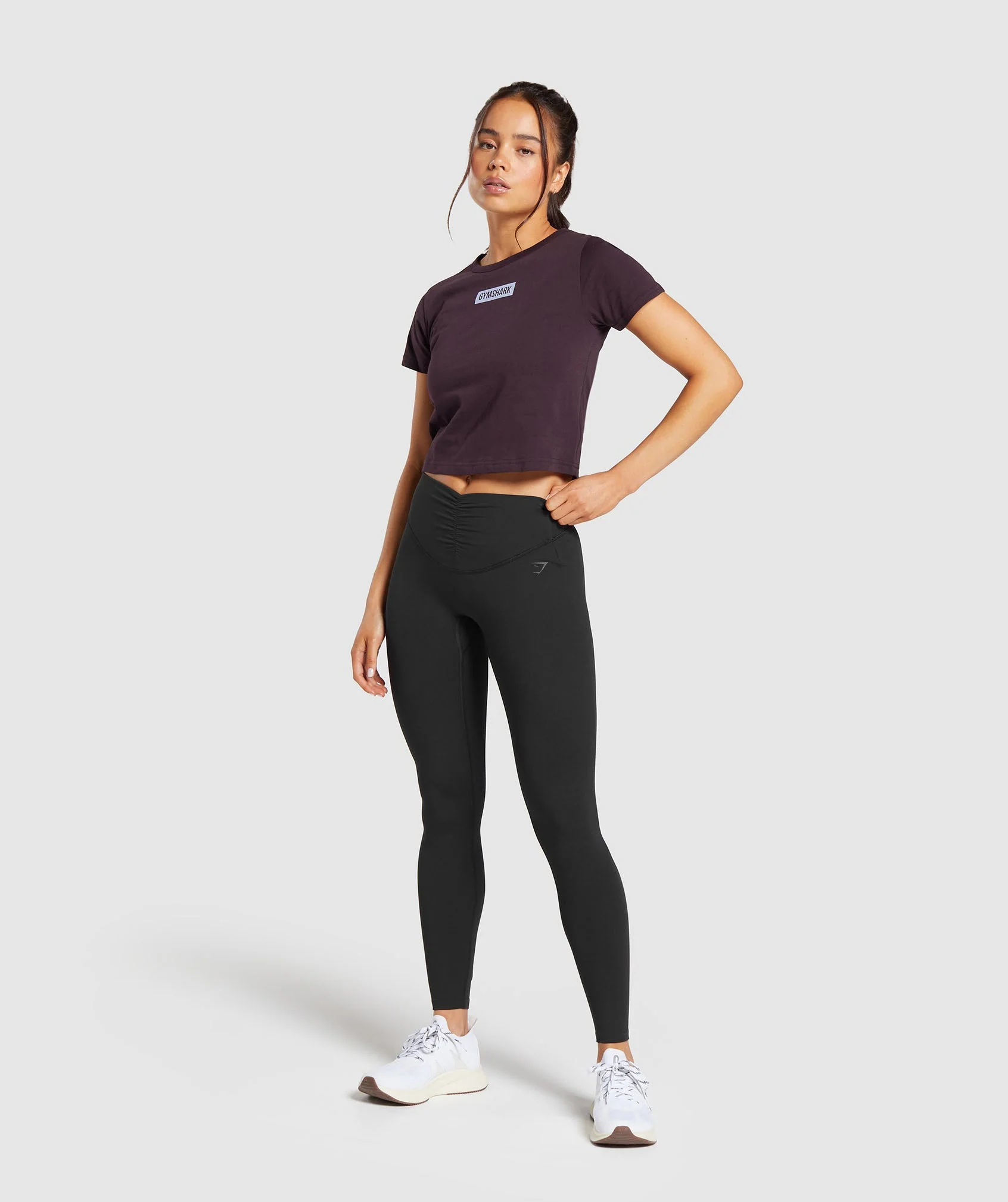 Gymshark Block Crop Top - Plum Brown - Image 4