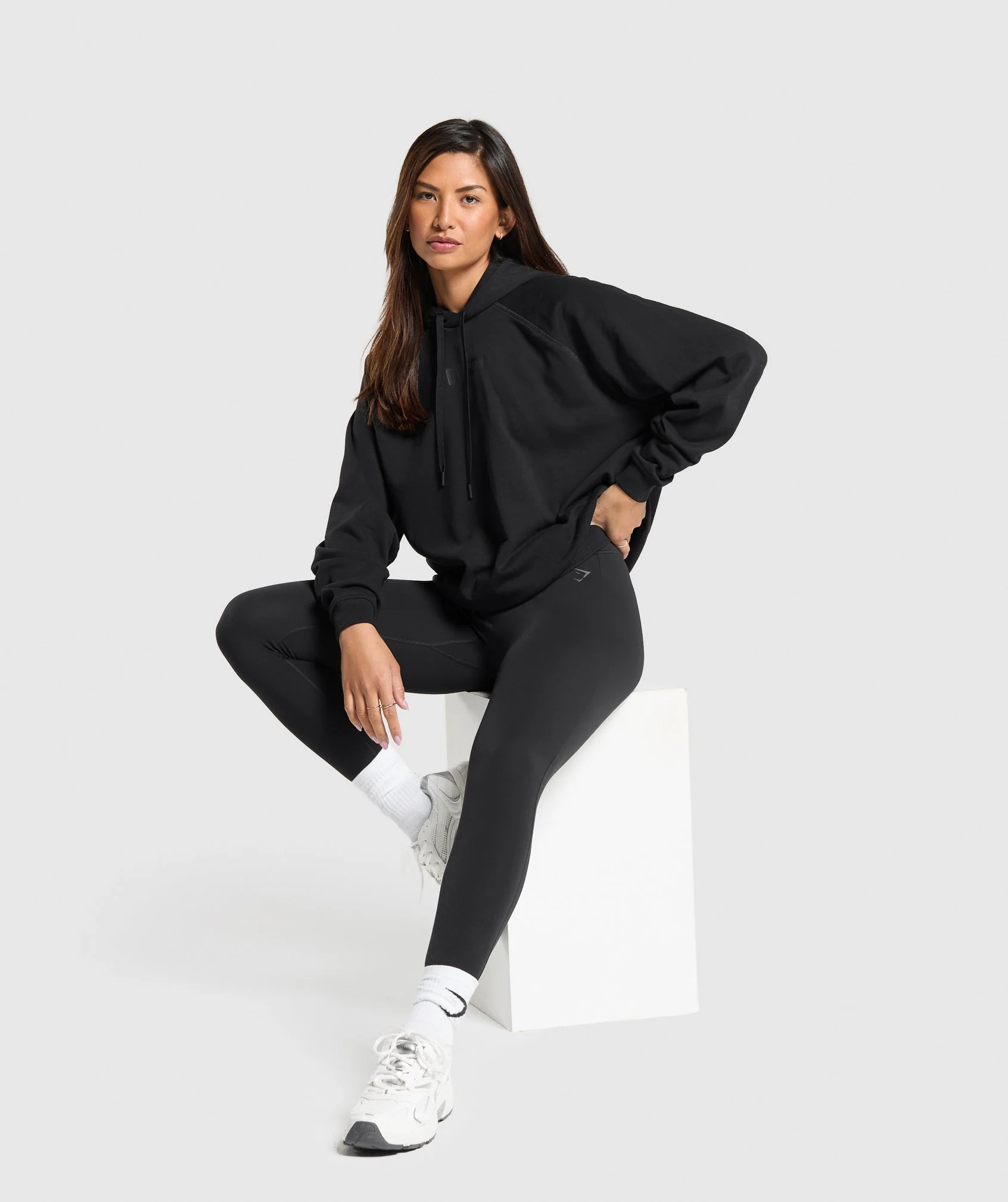 Gymshark Block Oversized Hoodie - Black - Image 6