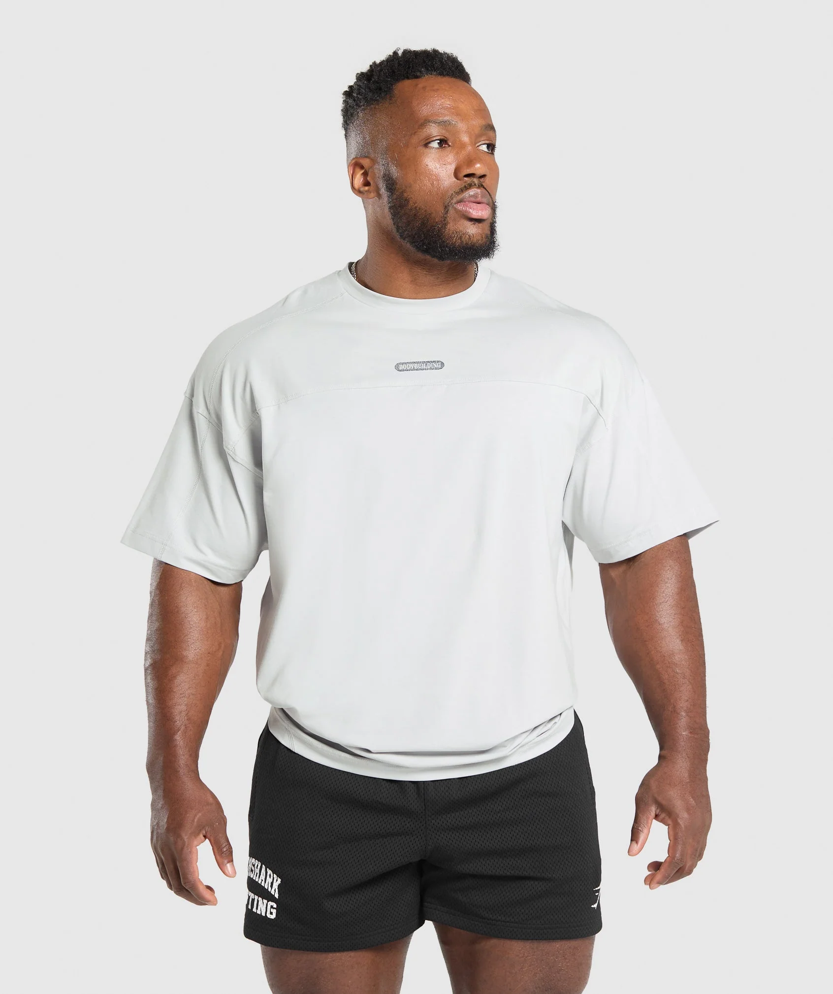 Gymshark Bodybuilding Graphic Short Sleeve T-Shirt - Light Grey Core Marl - Image 2