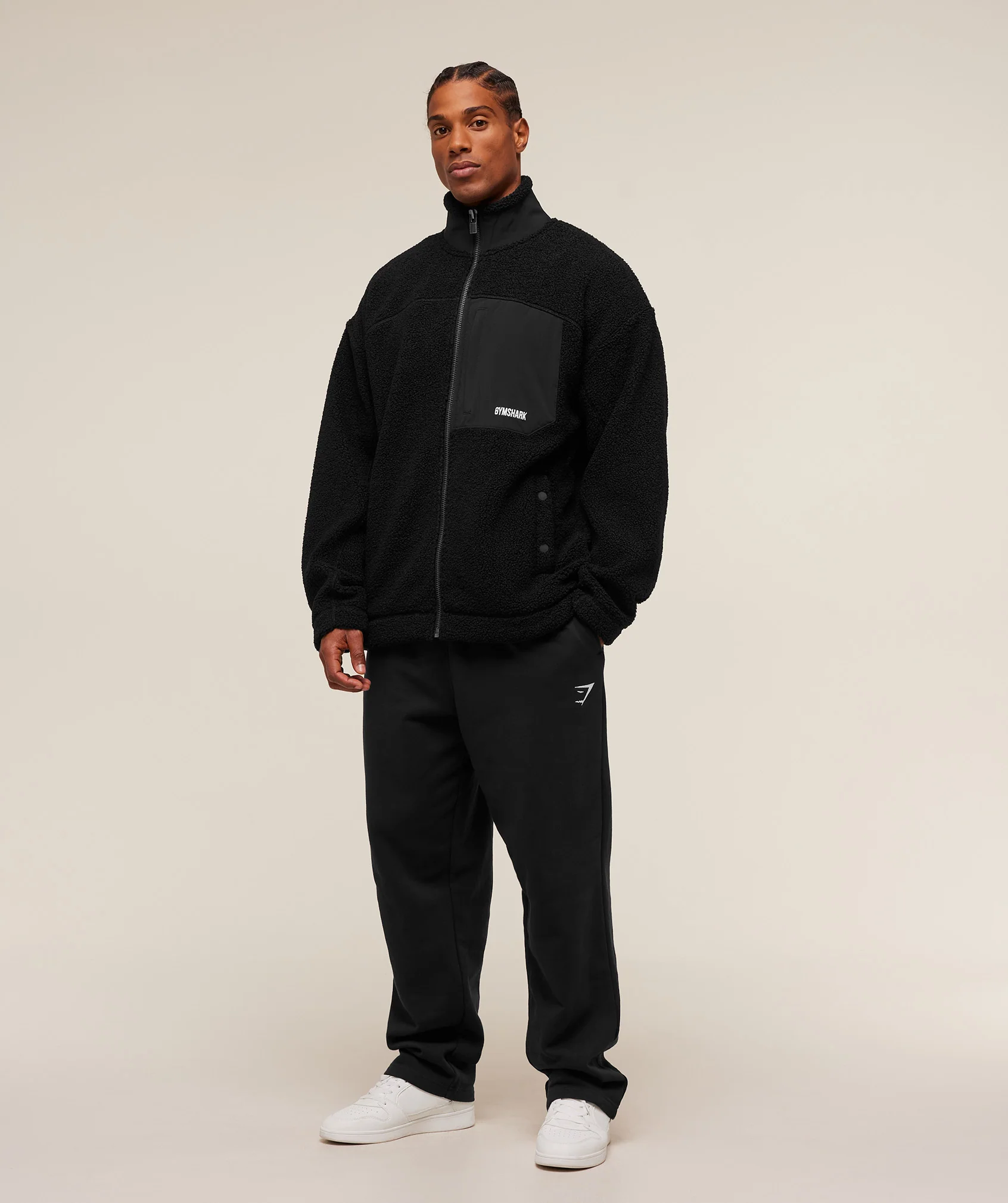 Gymshark Borg Zip Through Jacket - Black - Image 4