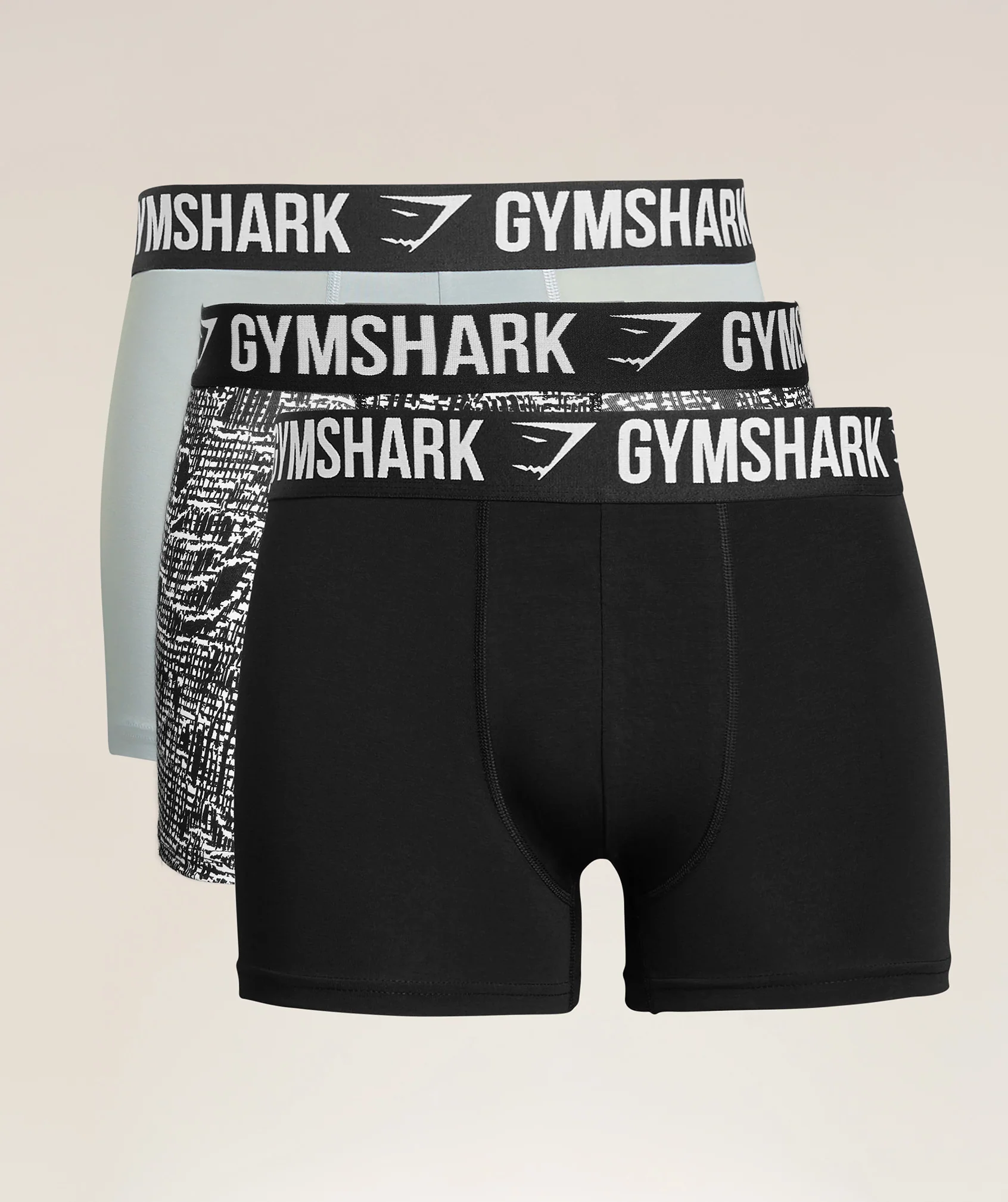 Gymshark Boxer Brief 3PK - Black/Silver Grey/White - Image 2