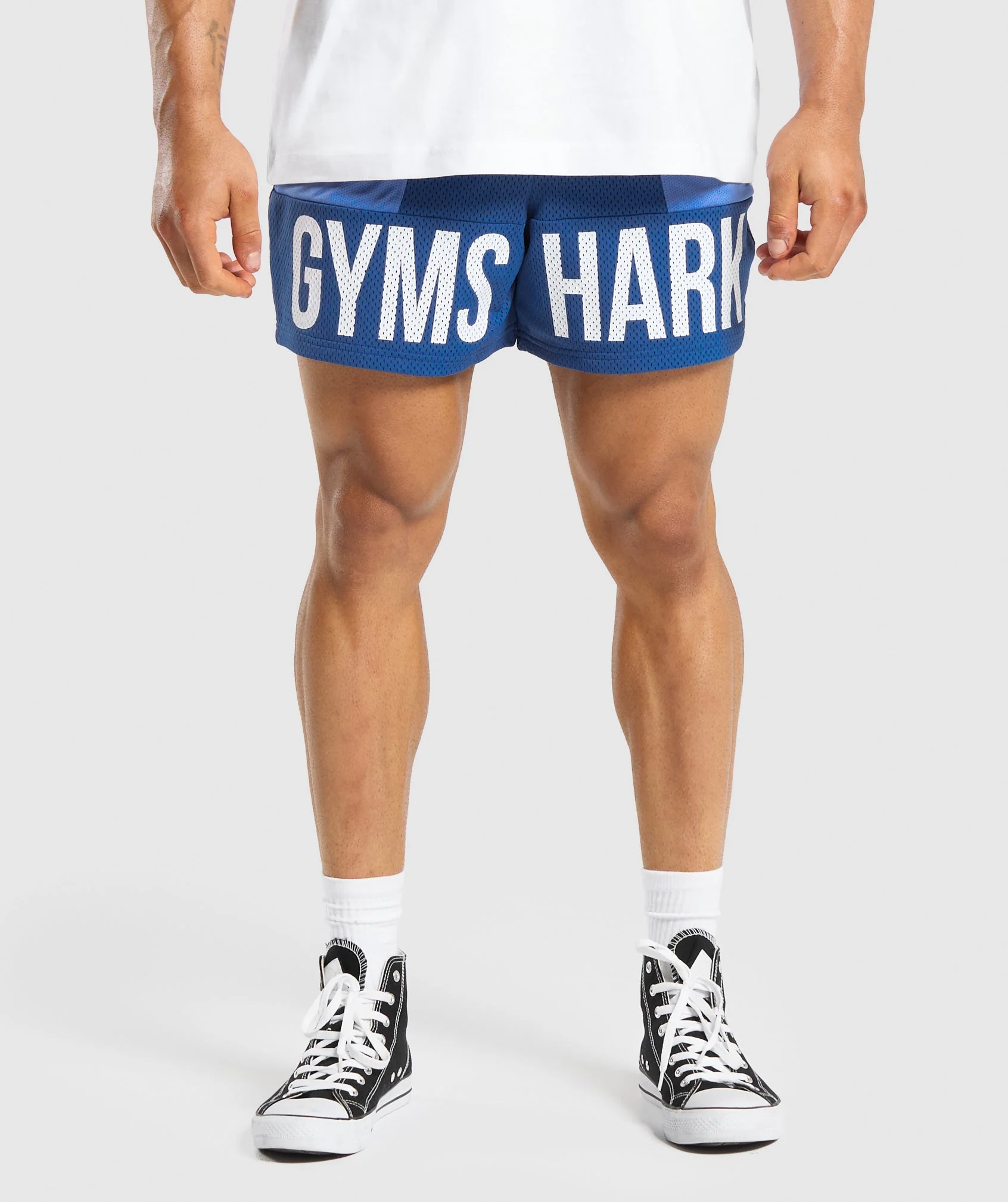 Gymshark Brandmark Mesh 5" Shorts - Wave Blue/Iris Blue