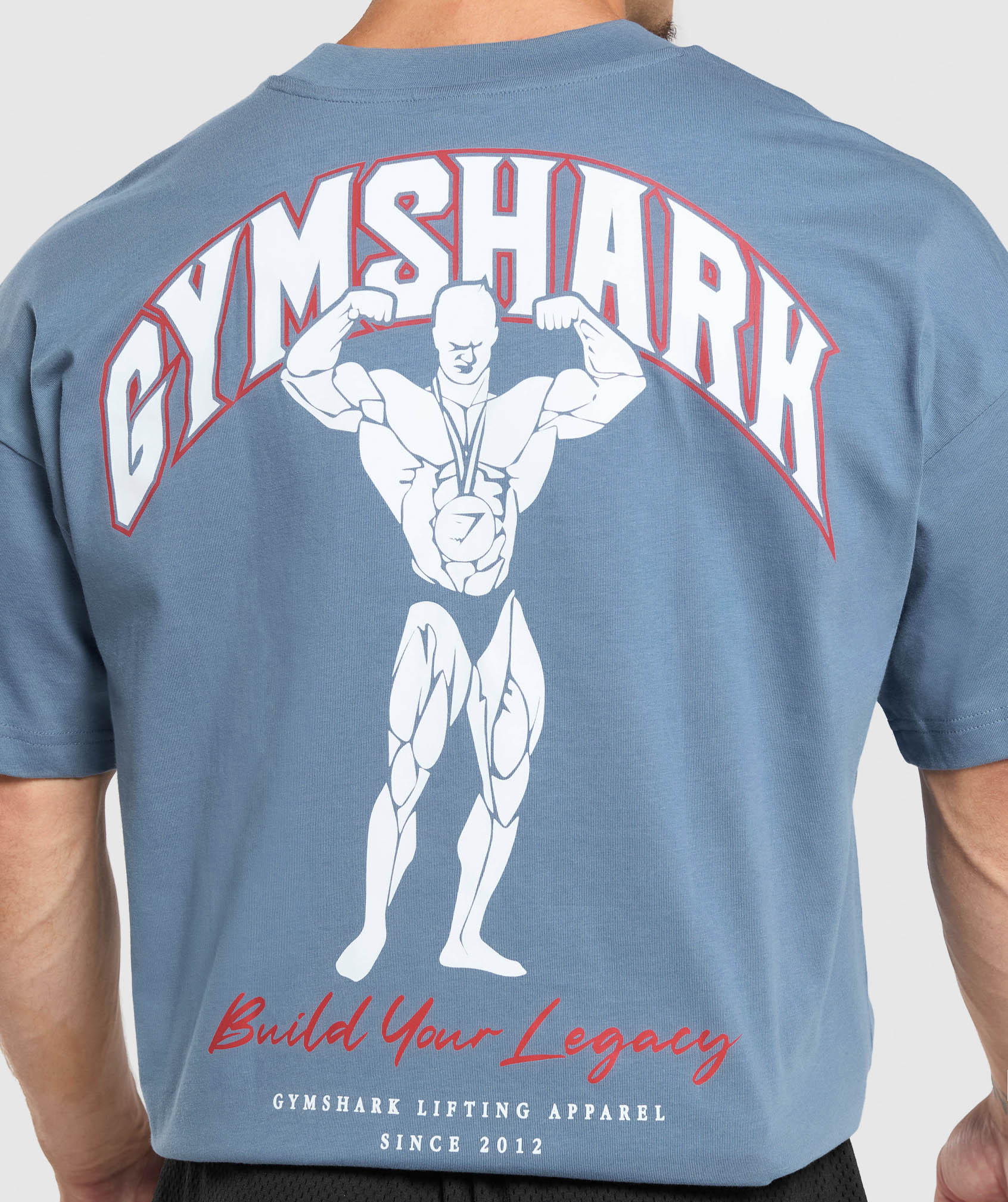 Gymshark Build Your Legacy Graphic T-Shirt - Faded Blue - Image 6