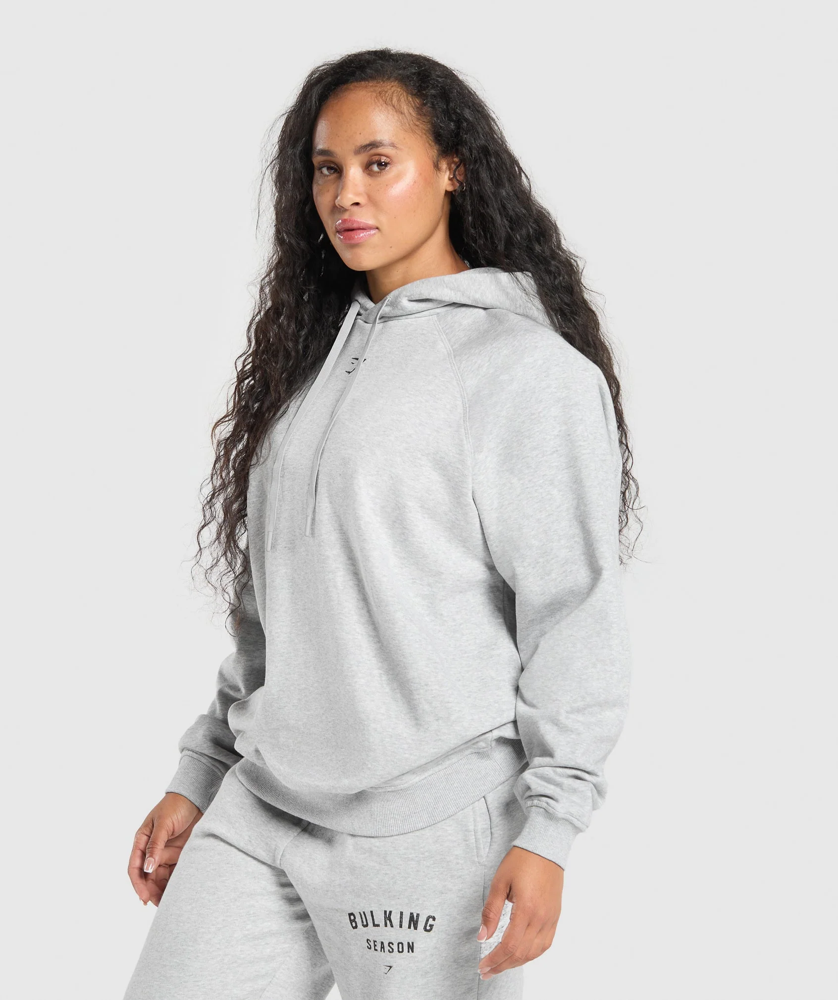 Gymshark Bulking Season Brushed Hoodie - Light Grey Marl - Image 3