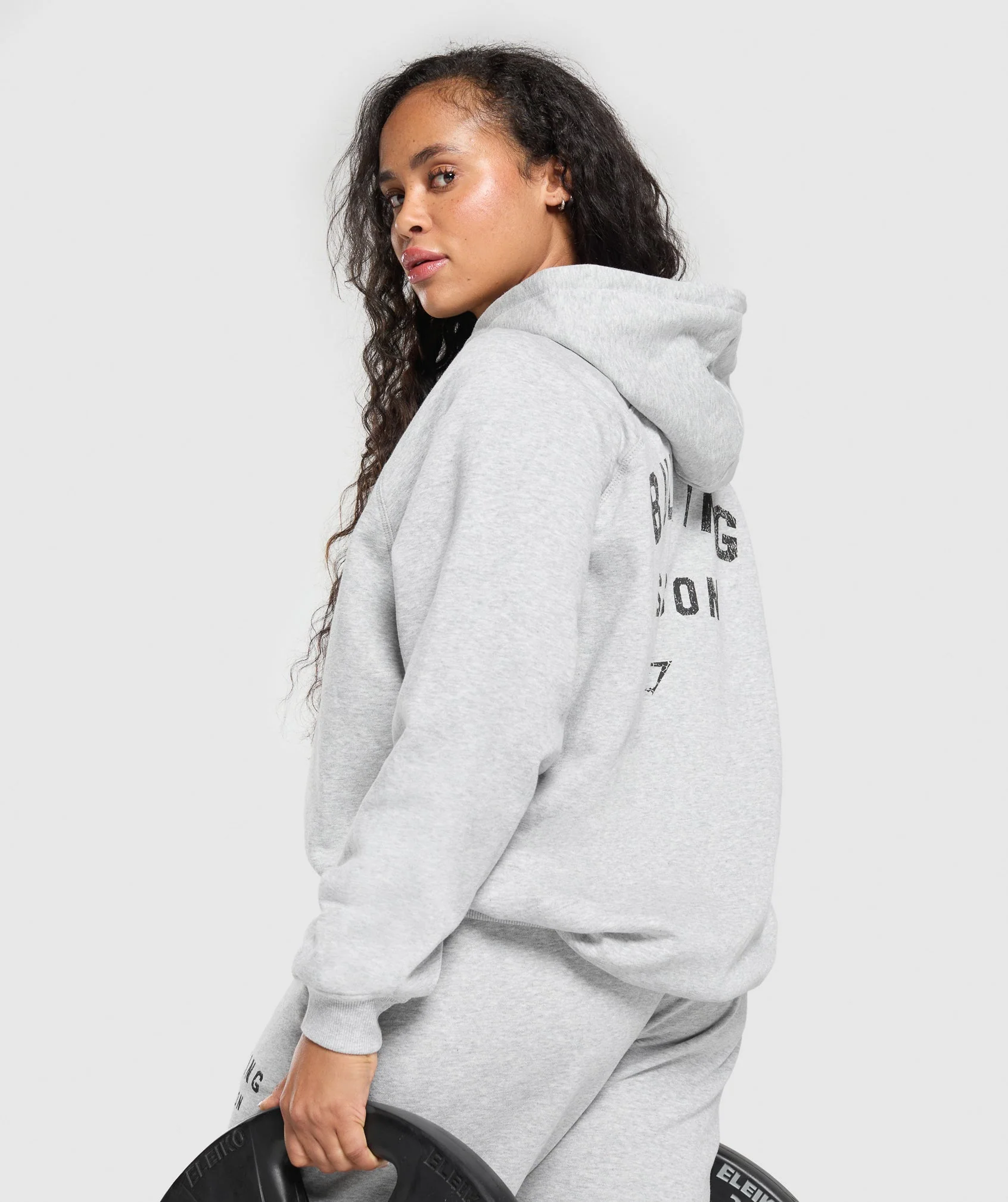 Gymshark Bulking Season Brushed Hoodie - Light Grey Marl - Image 4